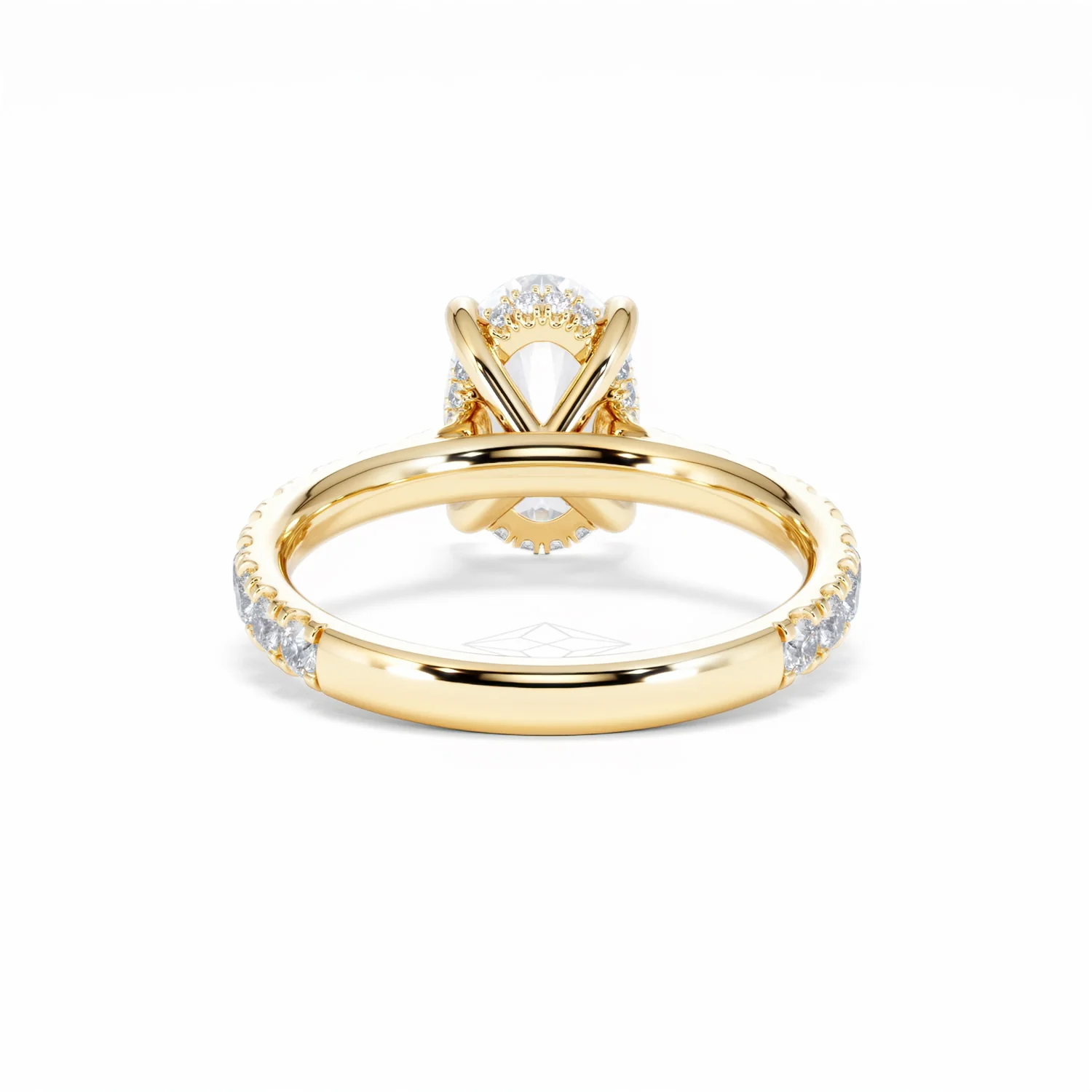 Amora Oval 2.00ct Hidden Halo Lab Diamond Engagement Ring With Side Stones Set in 18K Gold - Image 50