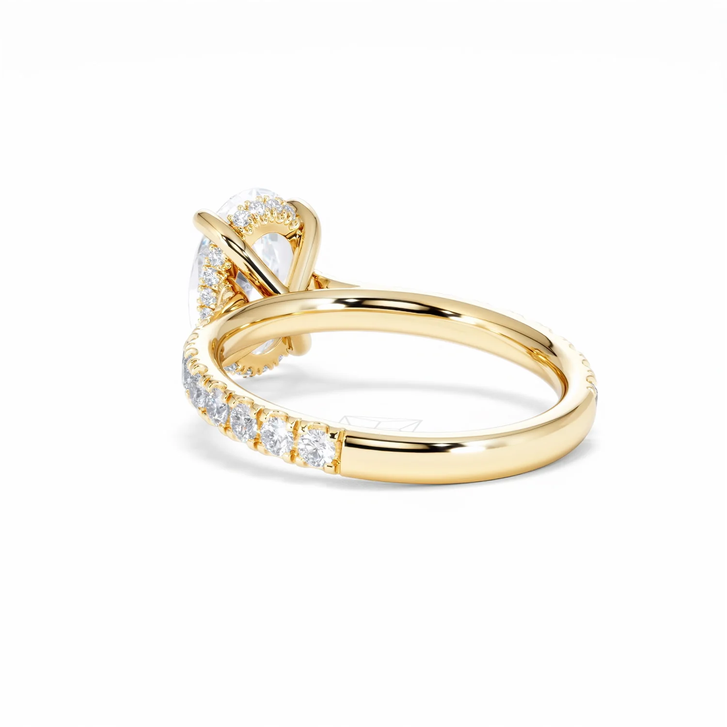 Amora Oval 2.00ct Hidden Halo Lab Diamond Engagement Ring With Side Stones Set in 18K Gold - Image 57
