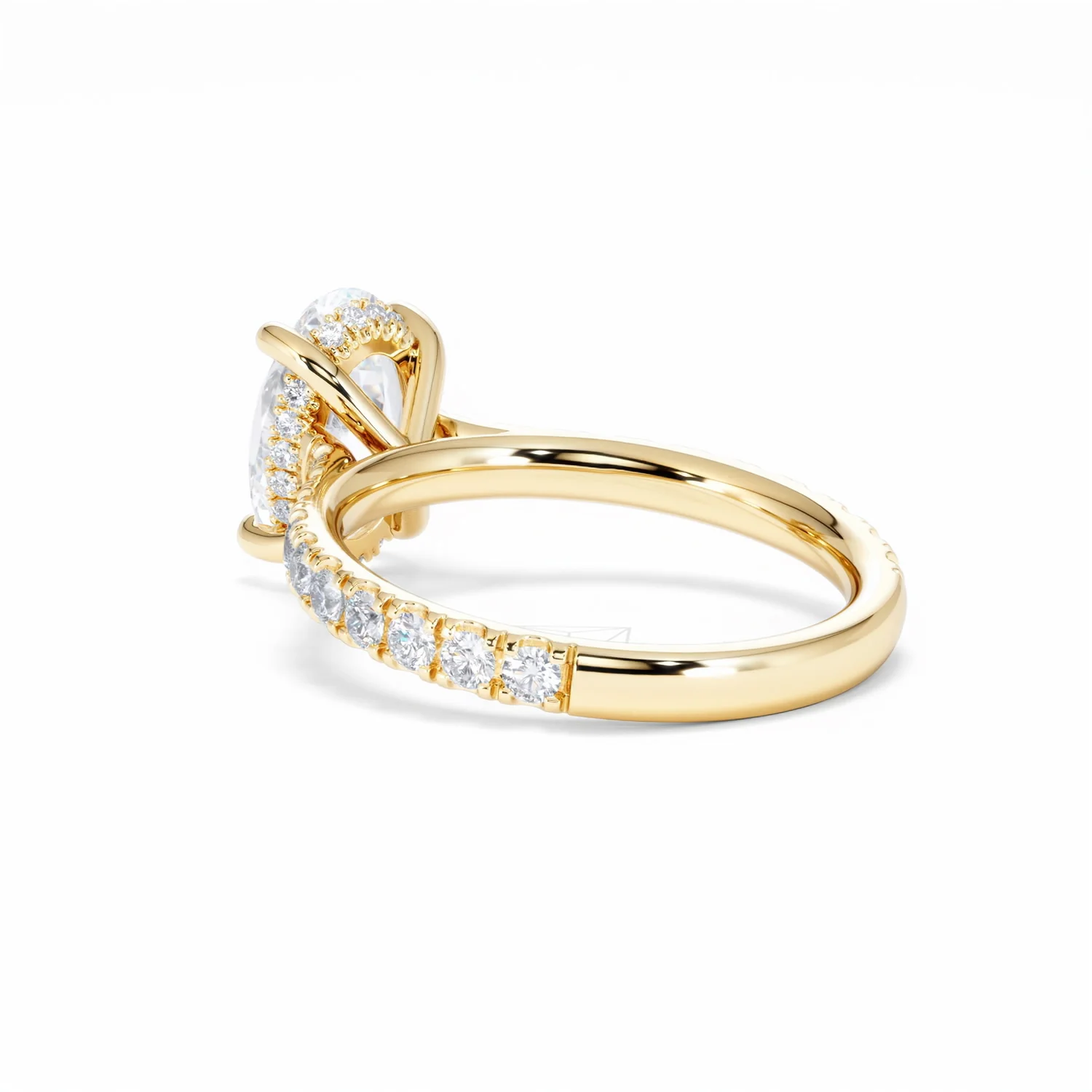 Amora Oval 2.00ct Hidden Halo Lab Diamond Engagement Ring With Side Stones Set in 18K Gold - Image 59