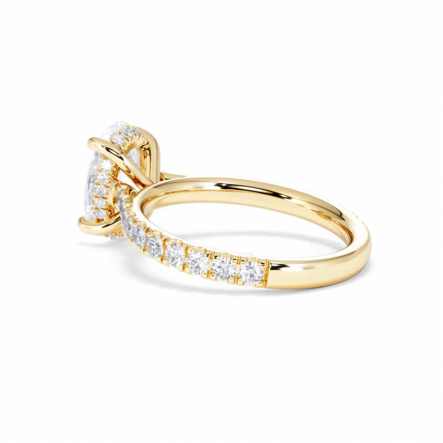 Amora Oval 2.00ct Hidden Halo Lab Diamond Engagement Ring With Side Stones Set in 18K Gold - Image 62