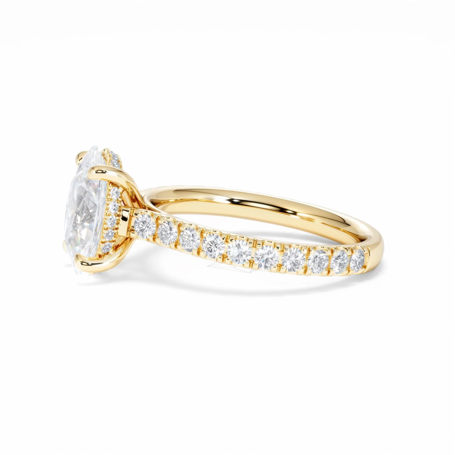 Amora Oval 2.00ct Hidden Halo Lab Diamond Engagement Ring With Side Stones Set in 18K Gold - Image 73