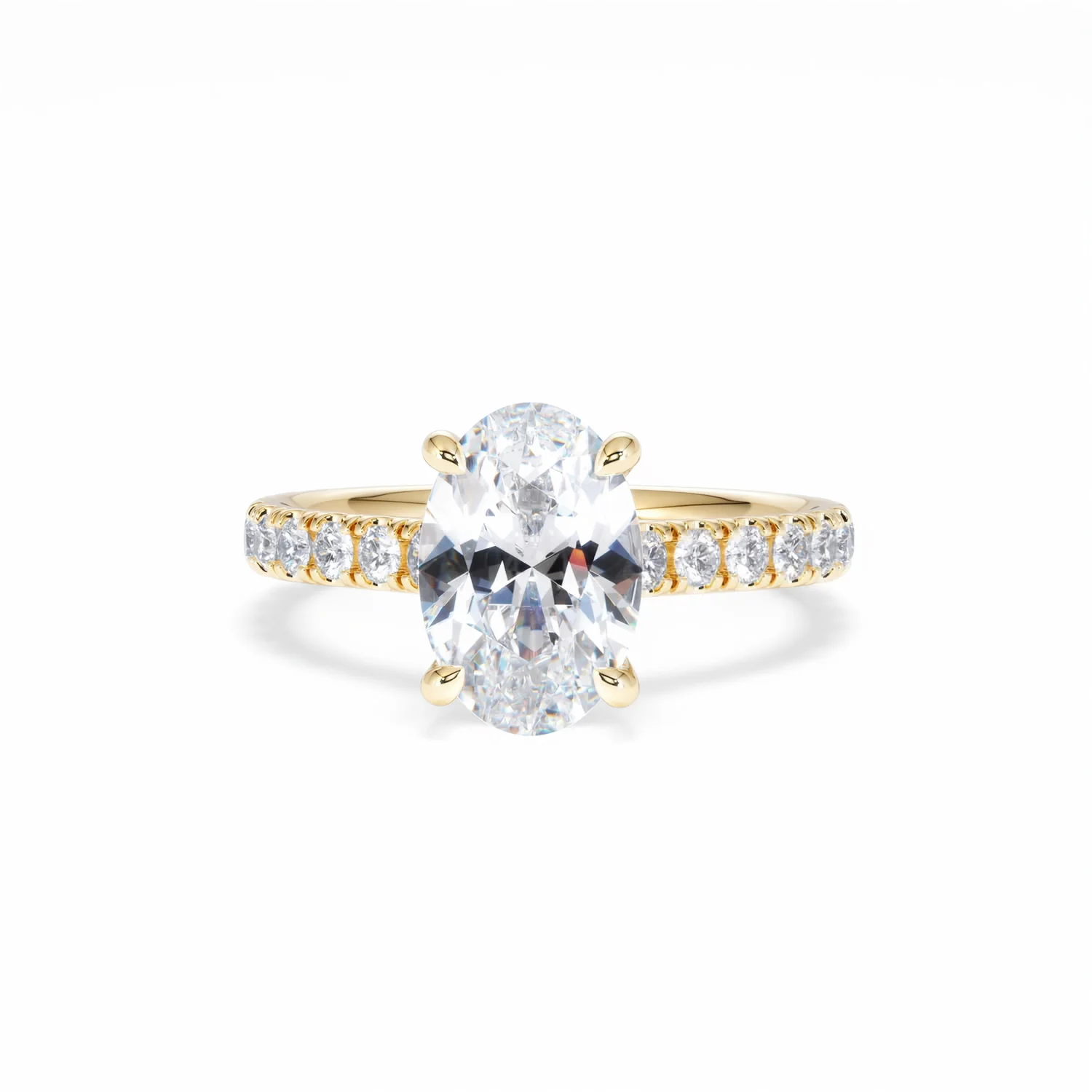 Amora Oval 2.00ct Hidden Halo Lab Diamond Engagement Ring With Side Stones Set in 18K Gold - Image 89