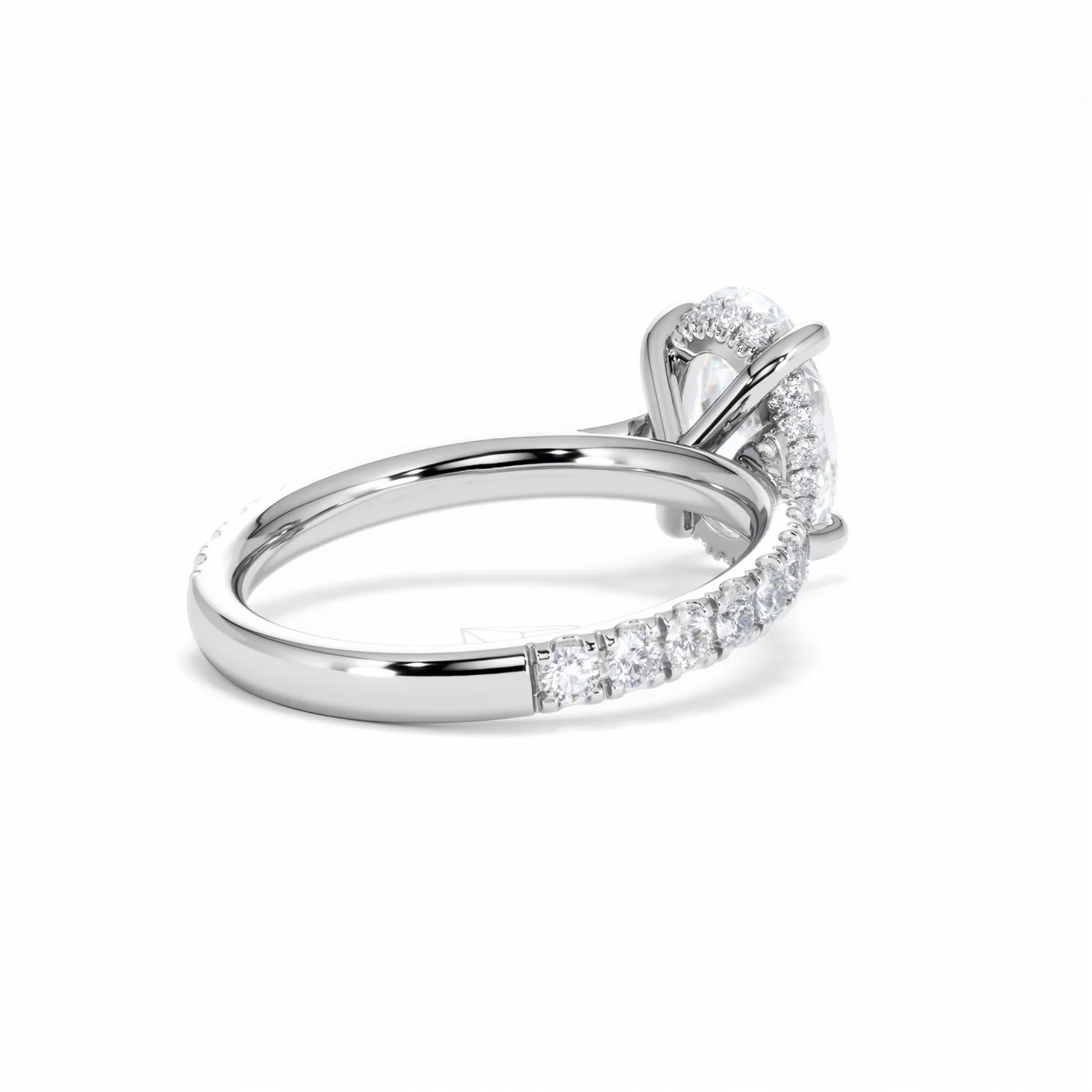 Amora Oval 2.00ct Hidden Halo Lab Diamond Engagement Ring With Side Stones Set in Platinum - Image 41