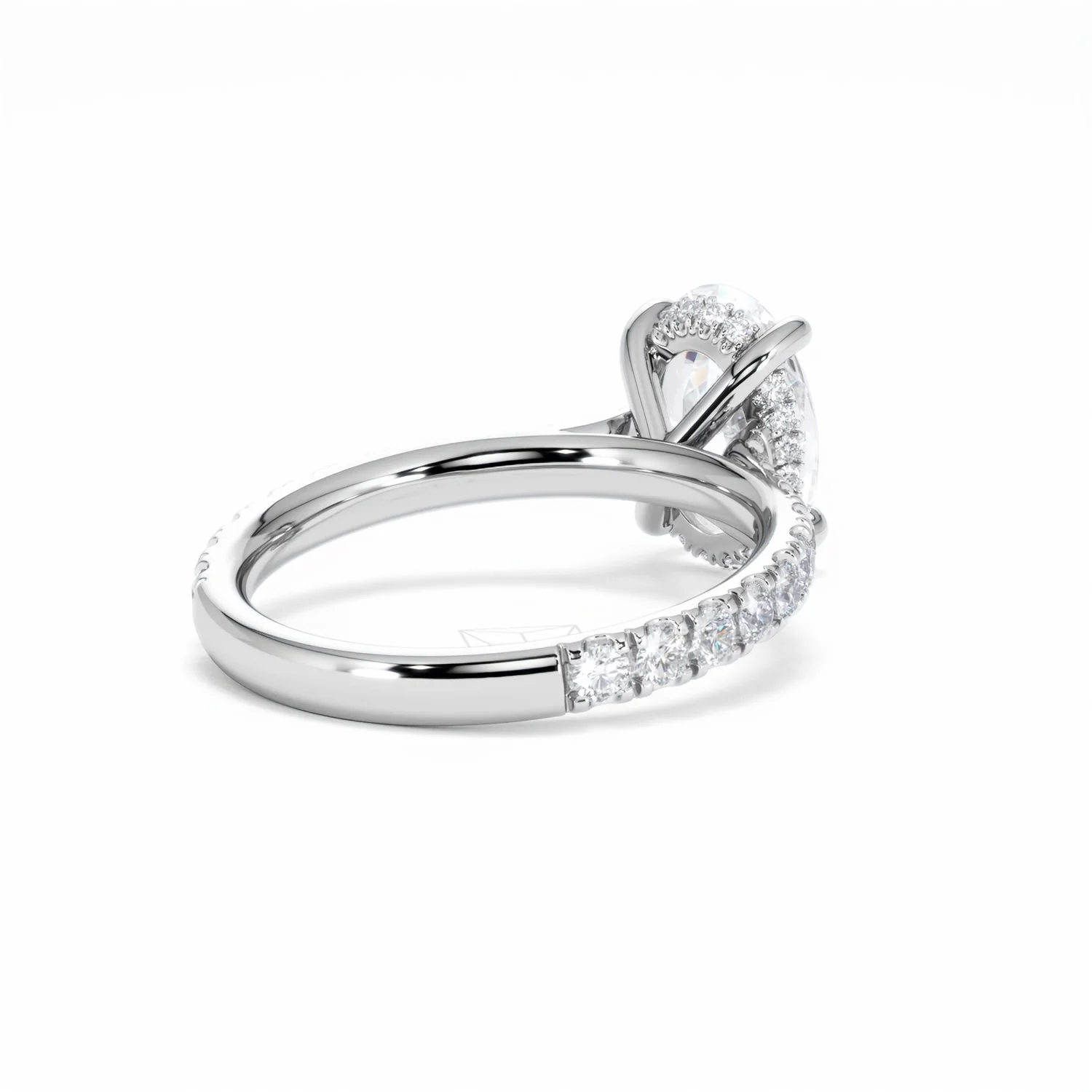 Amora Oval 2.00ct Hidden Halo Lab Diamond Engagement Ring With Side Stones Set in Platinum - Image 42
