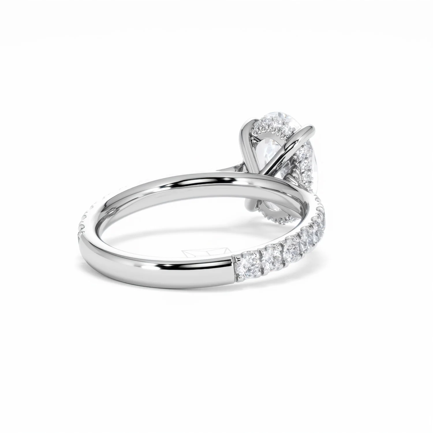 Amora Oval 2.00ct Hidden Halo Lab Diamond Engagement Ring With Side Stones Set in Platinum - Image 43