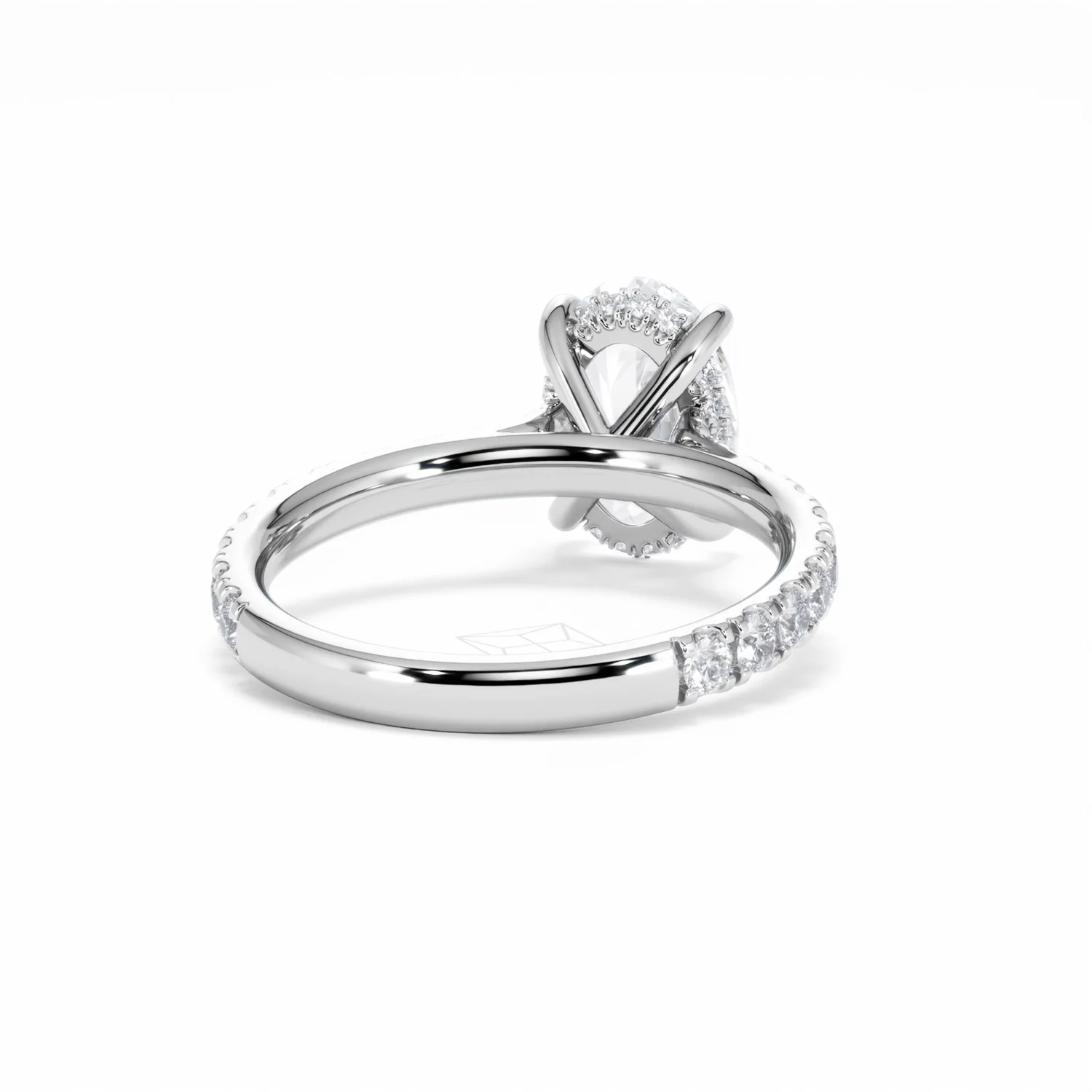 Amora Oval 2.00ct Hidden Halo Lab Diamond Engagement Ring With Side Stones Set in Platinum - Image 46