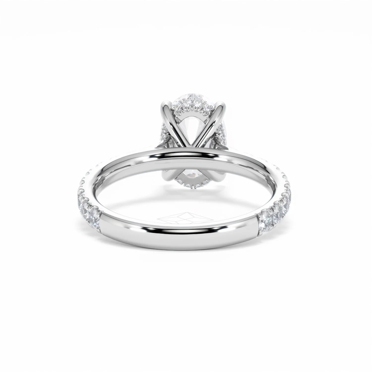 Amora Oval 2.00ct Hidden Halo Lab Diamond Engagement Ring With Side Stones Set in Platinum - Image 49
