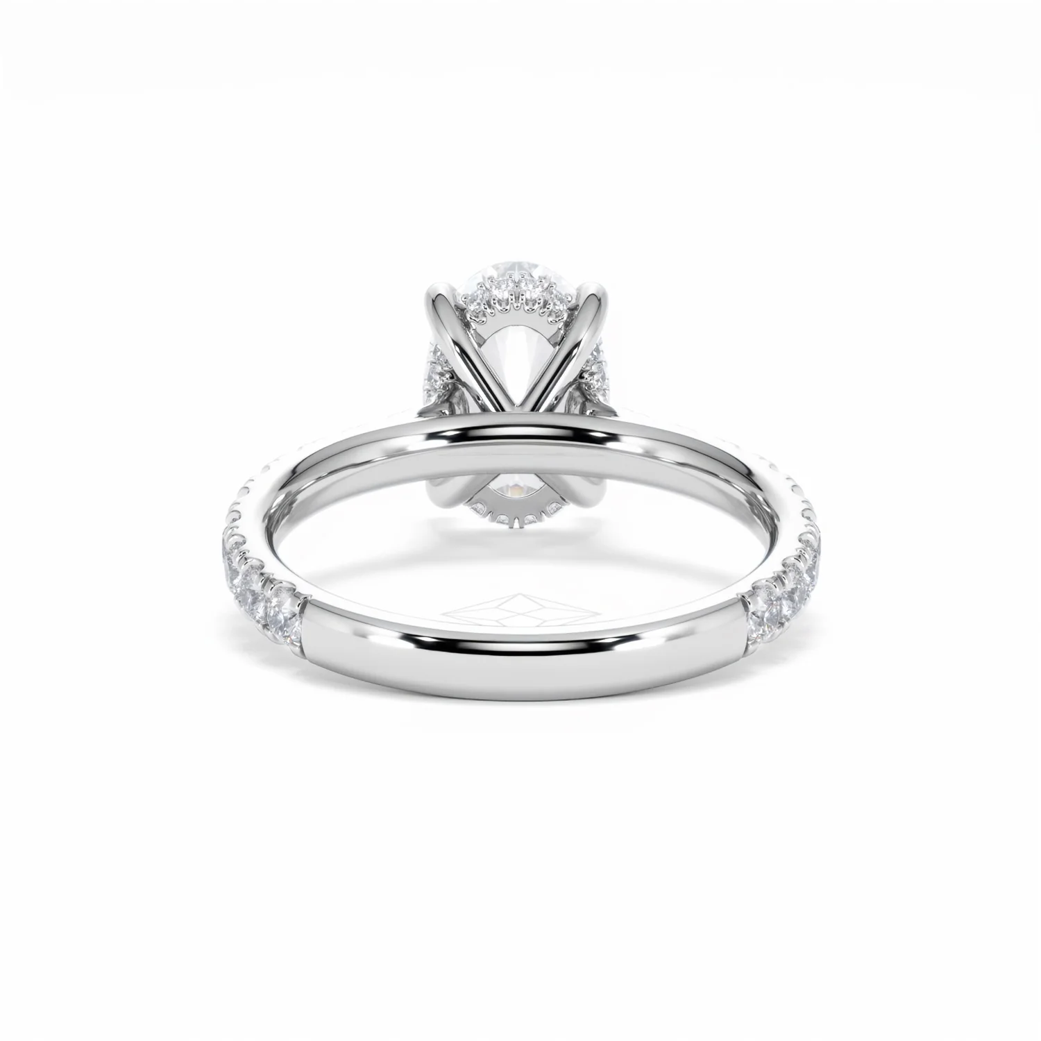 Amora Oval 2.00ct Hidden Halo Lab Diamond Engagement Ring With Side Stones Set in Platinum - Image 50