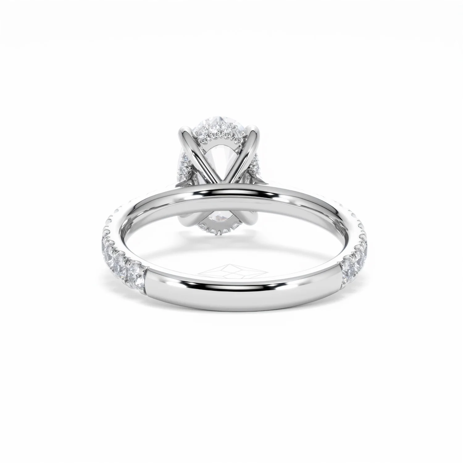 Amora Oval 2.00ct Hidden Halo Lab Diamond Engagement Ring With Side Stones Set in Platinum - Image 51