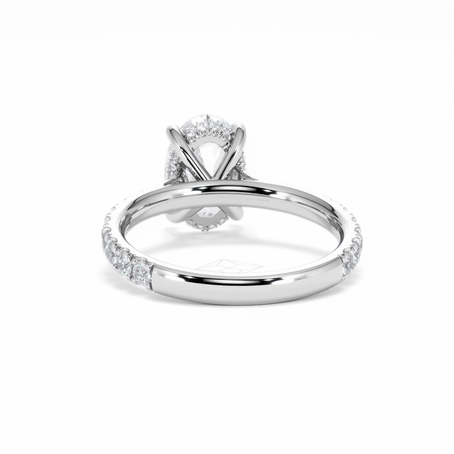 Amora Oval 2.00ct Hidden Halo Lab Diamond Engagement Ring With Side Stones Set in Platinum - Image 52