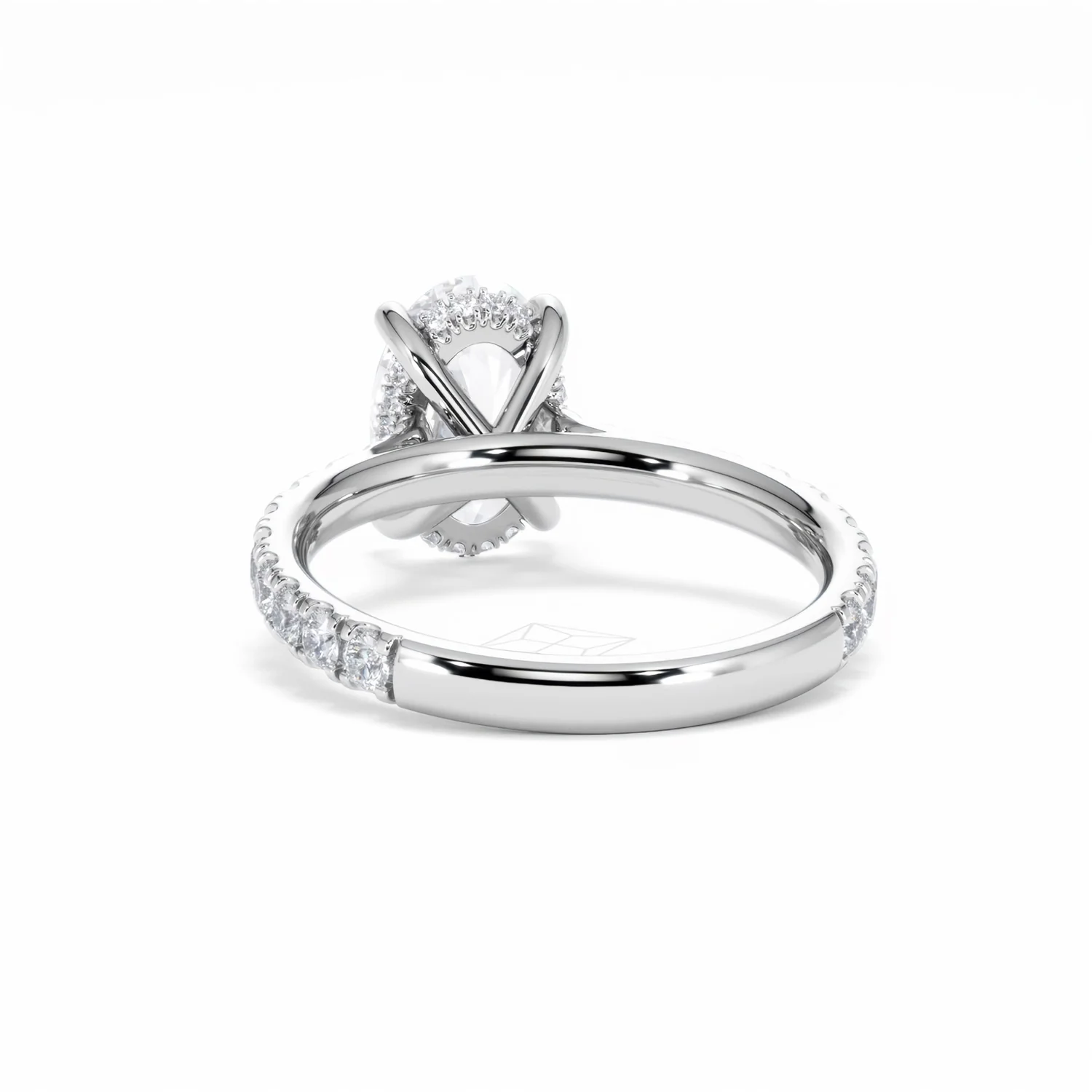 Amora Oval 2.00ct Hidden Halo Lab Diamond Engagement Ring With Side Stones Set in Platinum - Image 53