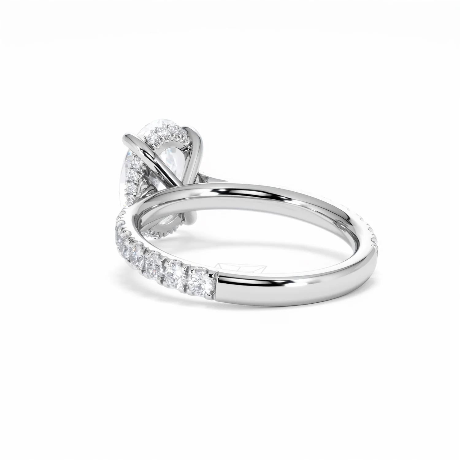 Amora Oval 2.00ct Hidden Halo Lab Diamond Engagement Ring With Side Stones Set in Platinum - Image 57
