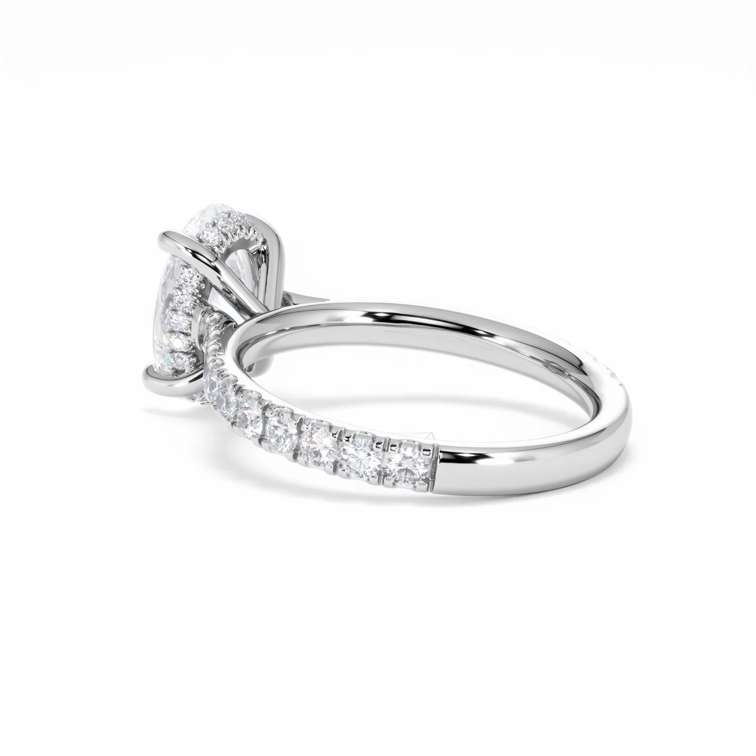 Amora Oval 2.00ct Hidden Halo Lab Diamond Engagement Ring With Side Stones Set in Platinum - Image 61