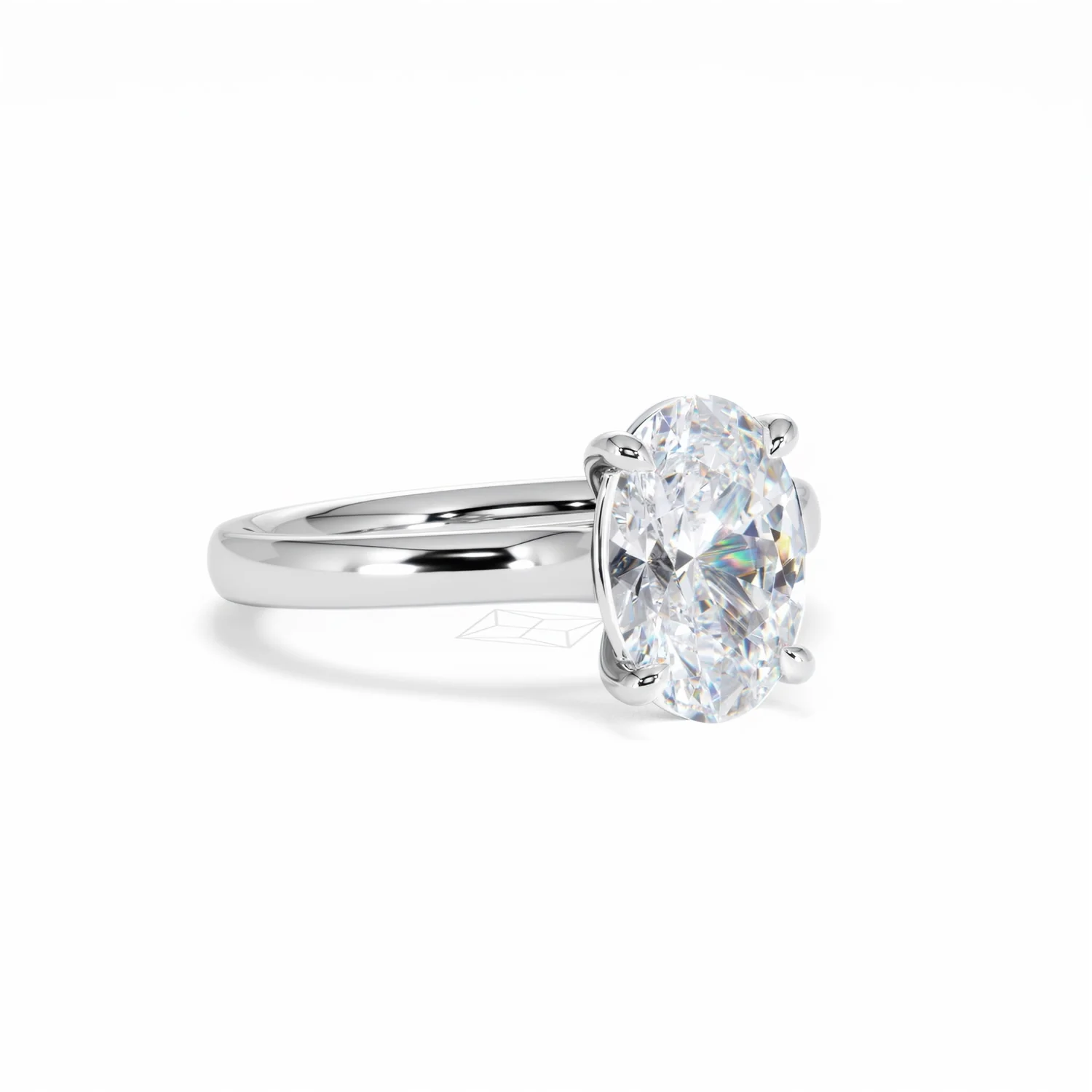 Amora Oval 2.00ct Lab Diamond Engagement Ring F/VS1 Set in 18K White Gold - Image 16