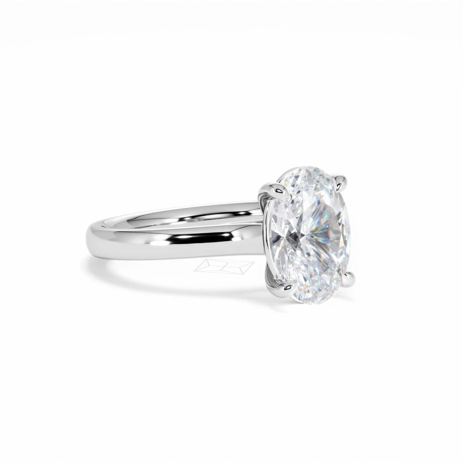Amora Oval 2.00ct Lab Diamond Engagement Ring F/VS1 Set in Platinum - Image 17