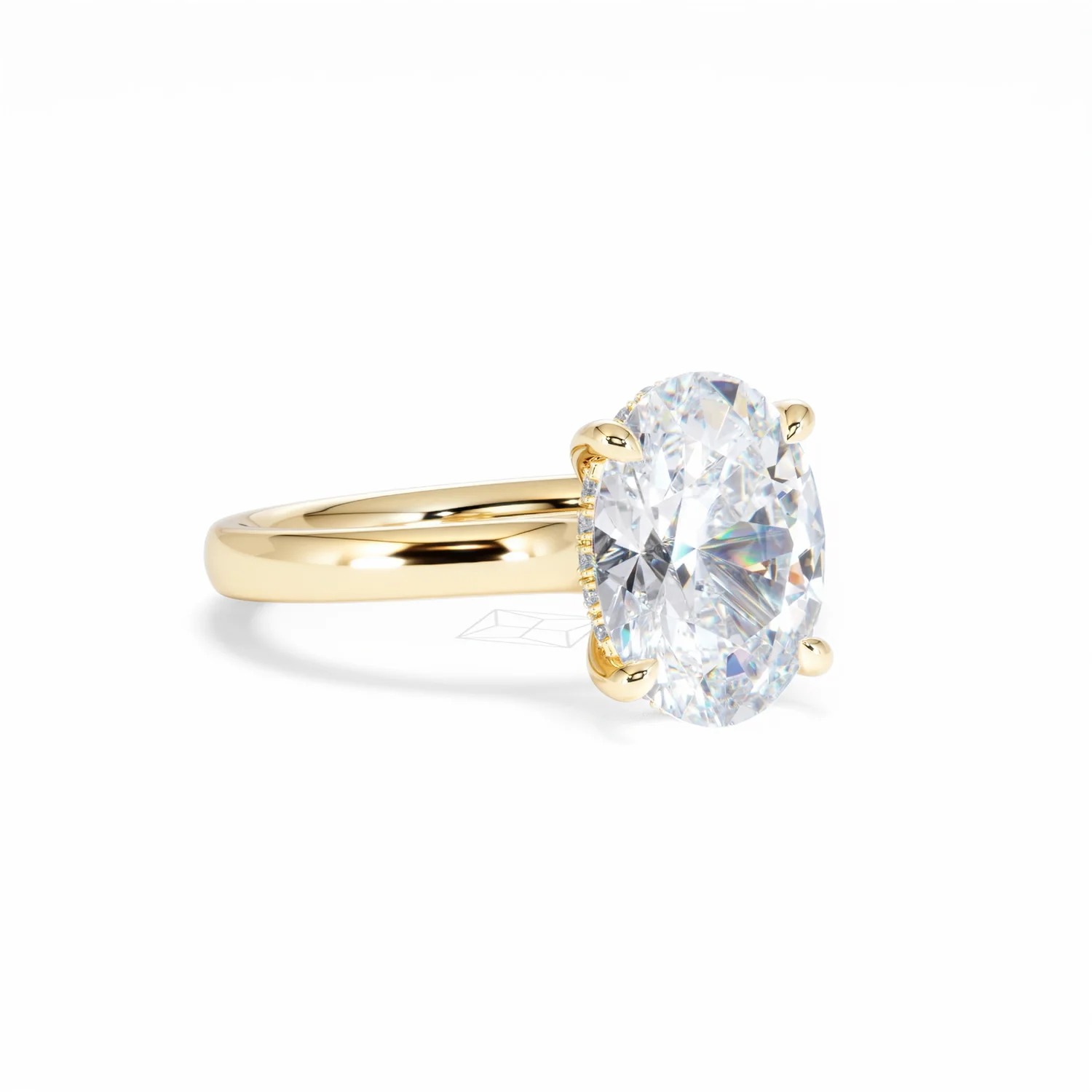 Amora Oval 3.00ct Hidden Halo Lab Diamond Engagement Ring G/VS1 Set in 18K Gold - Image 16