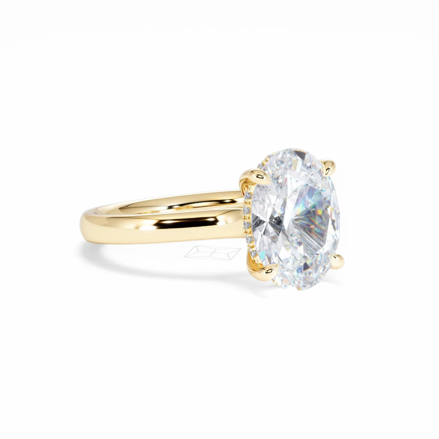 Amora Oval 3.00ct Hidden Halo Lab Diamond Engagement Ring G/VS1 Set in 18K Gold - Image 17
