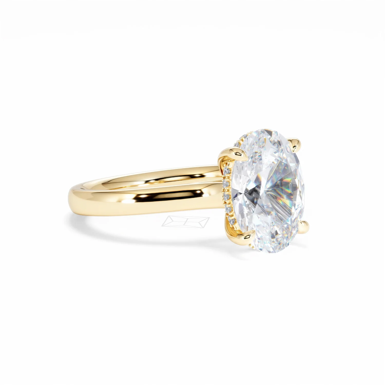 Amora Oval 3.00ct Hidden Halo Lab Diamond Engagement Ring G/VS1 Set in 18K Gold - Image 18
