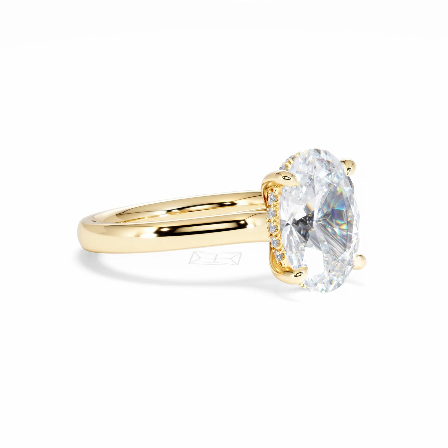 Amora Oval 3.00ct Hidden Halo Lab Diamond Engagement Ring G/VS1 Set in 18K Gold - Image 19