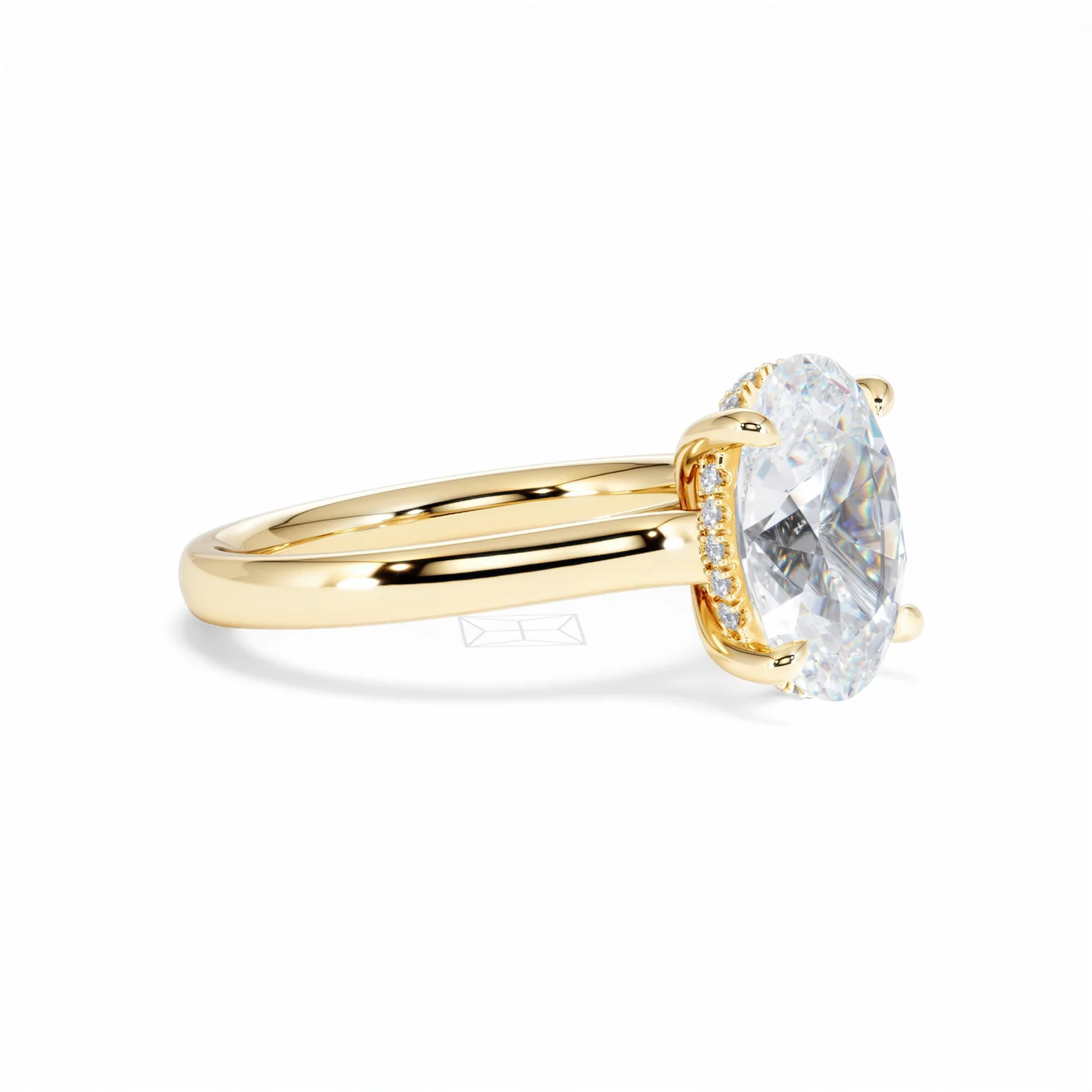 Amora Oval 3.00ct Hidden Halo Lab Diamond Engagement Ring G/VS1 Set in 18K Gold - Image 21