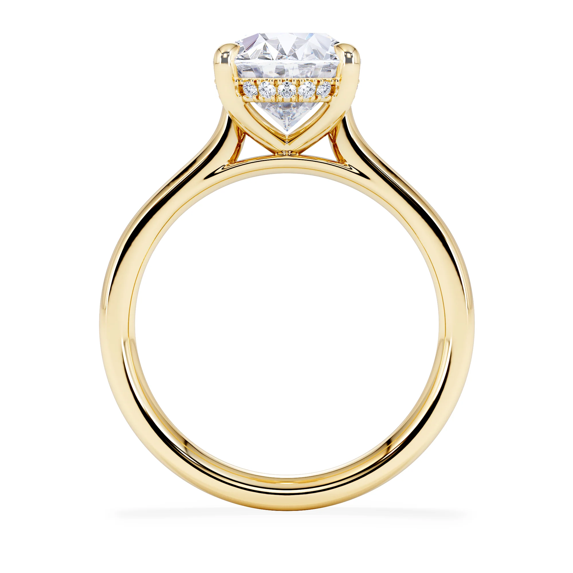 Amora Oval 3.00ct Hidden Halo Lab Diamond Engagement Ring G/VS1 Set in 18K Gold - Image 3