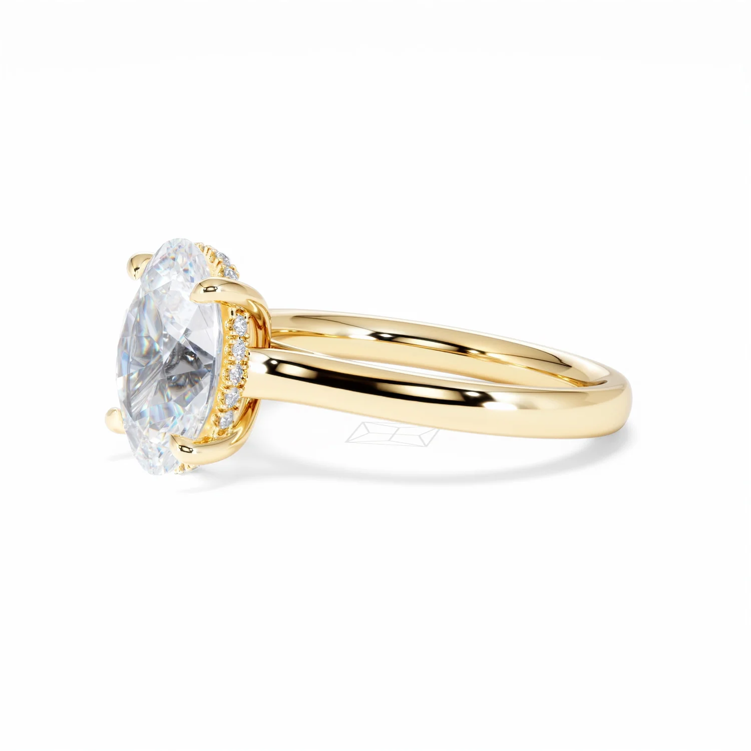 Amora Oval 3.00ct Hidden Halo Lab Diamond Engagement Ring G/VS1 Set in 18K Gold - Image 77