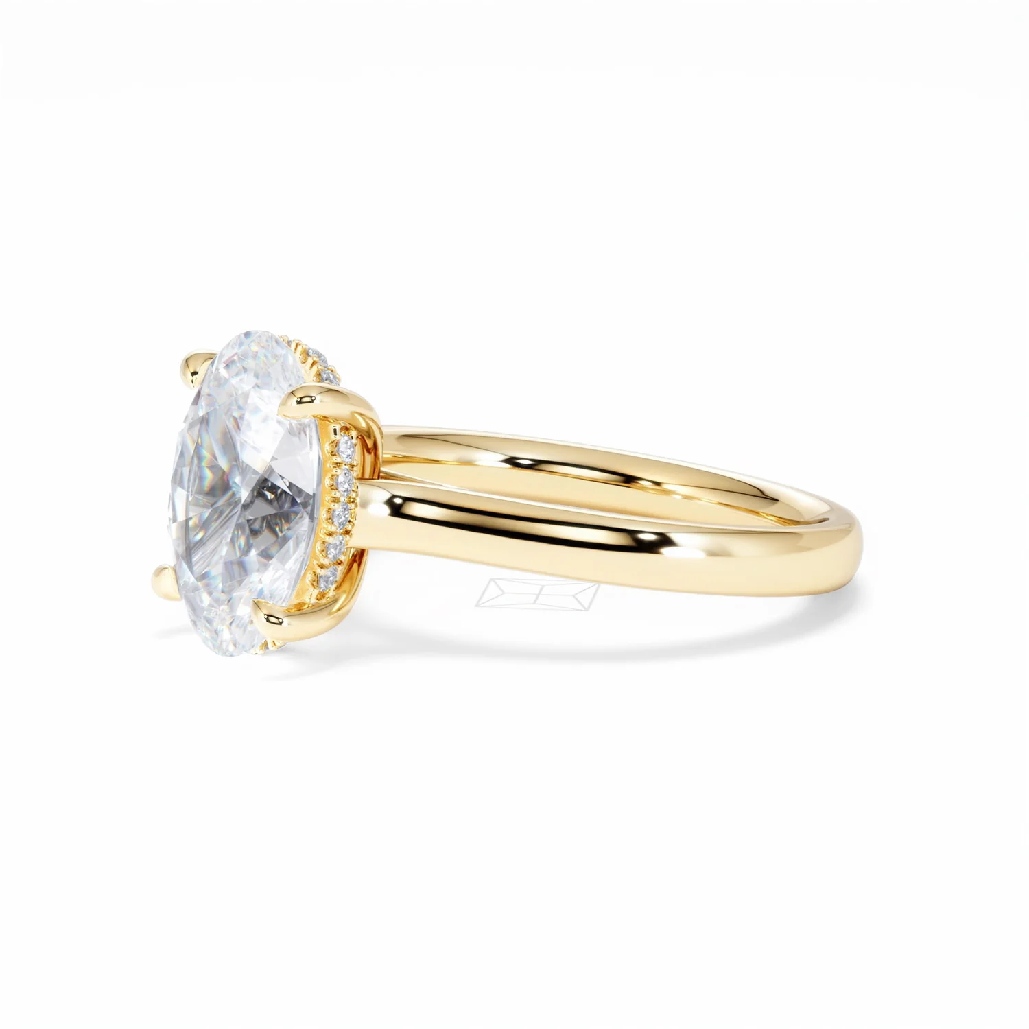 Amora Oval 3.00ct Hidden Halo Lab Diamond Engagement Ring G/VS1 Set in 18K Gold - Image 78