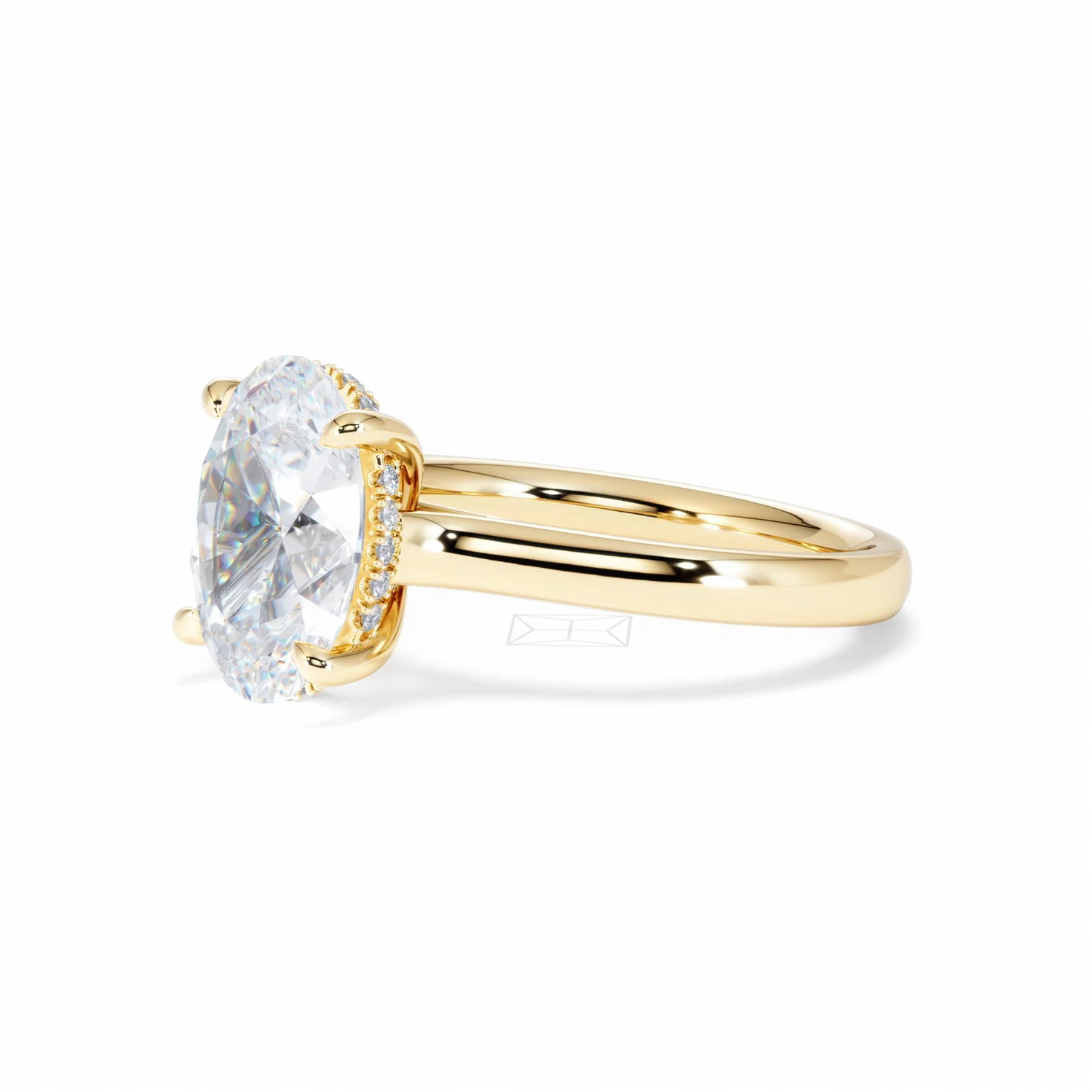 Amora Oval 3.00ct Hidden Halo Lab Diamond Engagement Ring G/VS1 Set in 18K Gold - Image 79