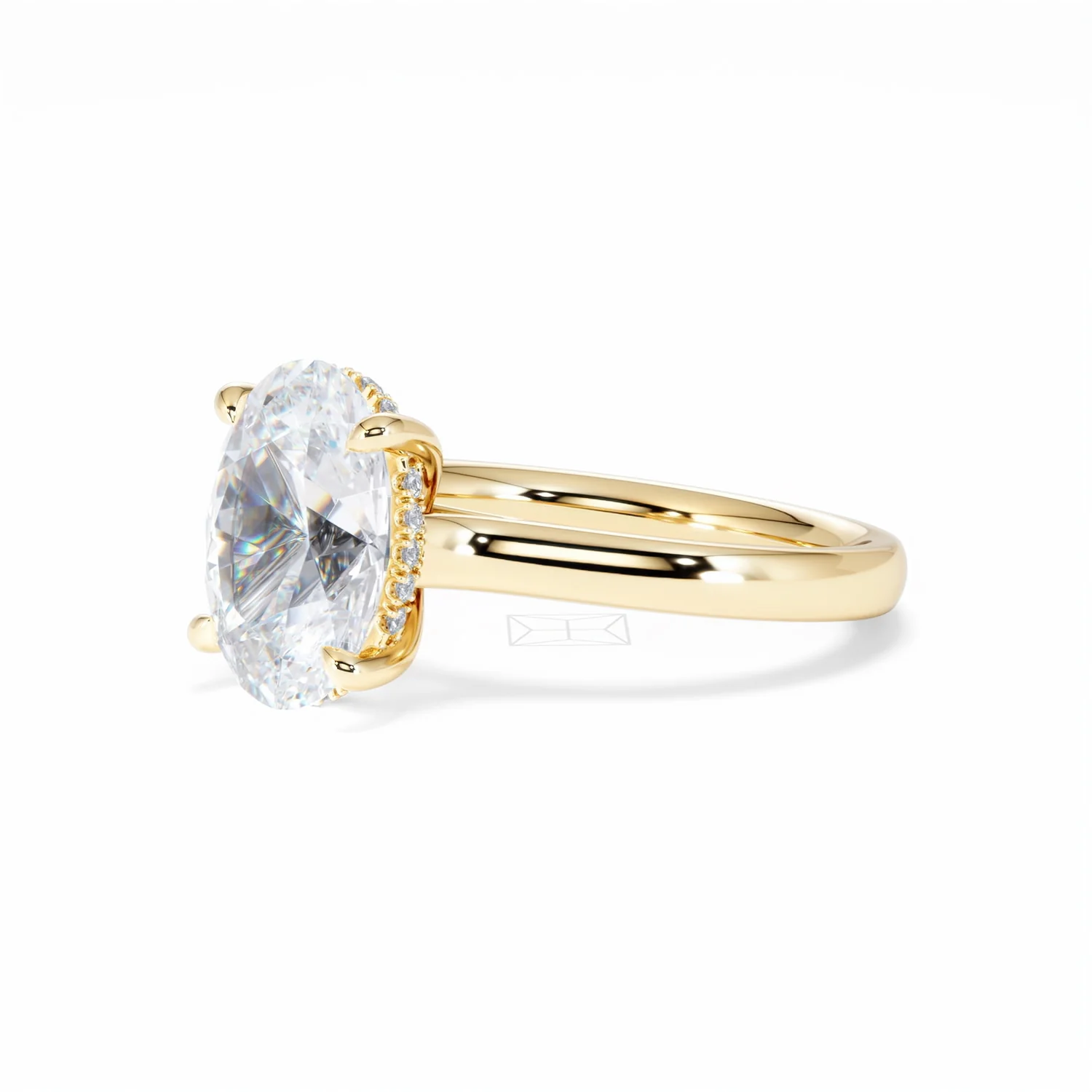 Amora Oval 3.00ct Hidden Halo Lab Diamond Engagement Ring G/VS1 Set in 18K Gold - Image 80