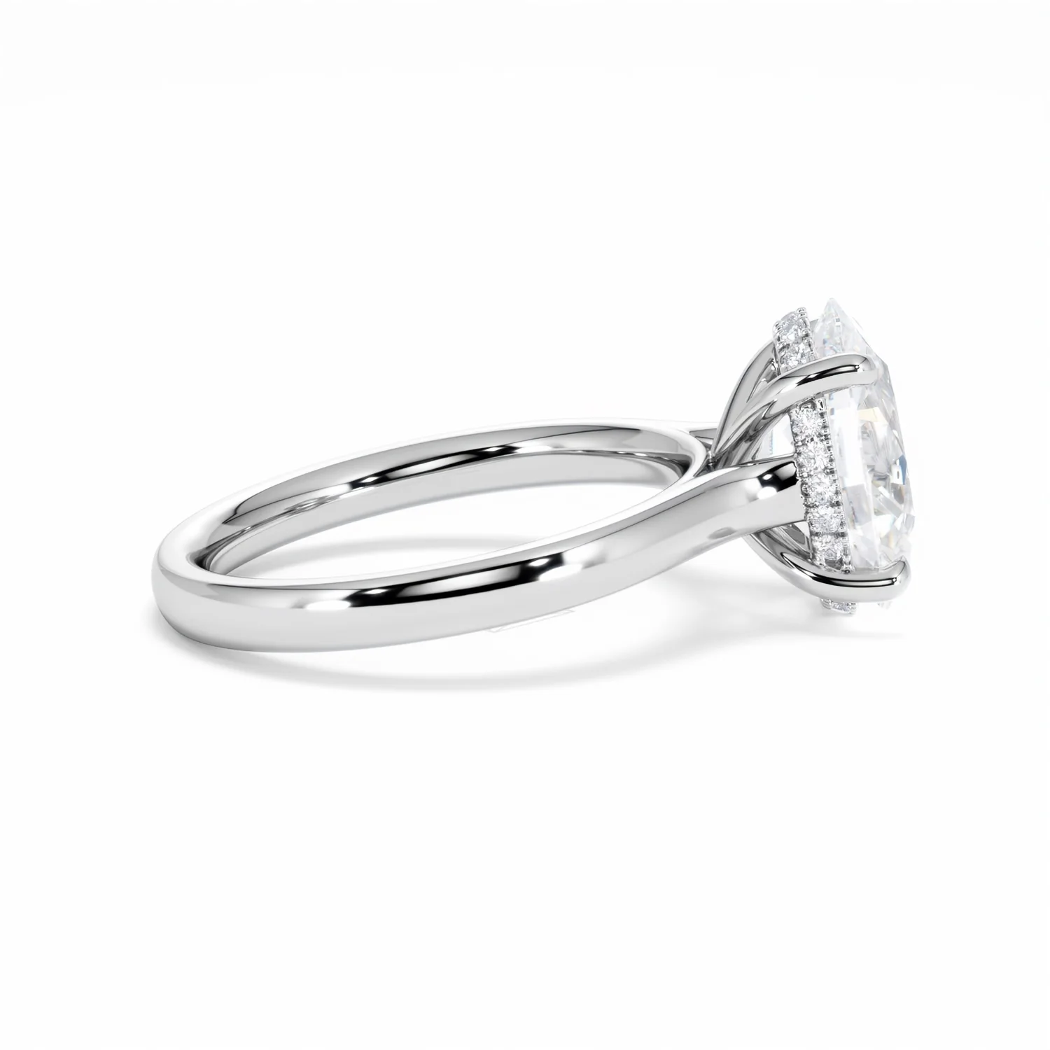 Amora Oval 3.00ct Hidden Halo Lab Diamond Engagement Ring G/VS1 Set in 18K White Gold - Image 30