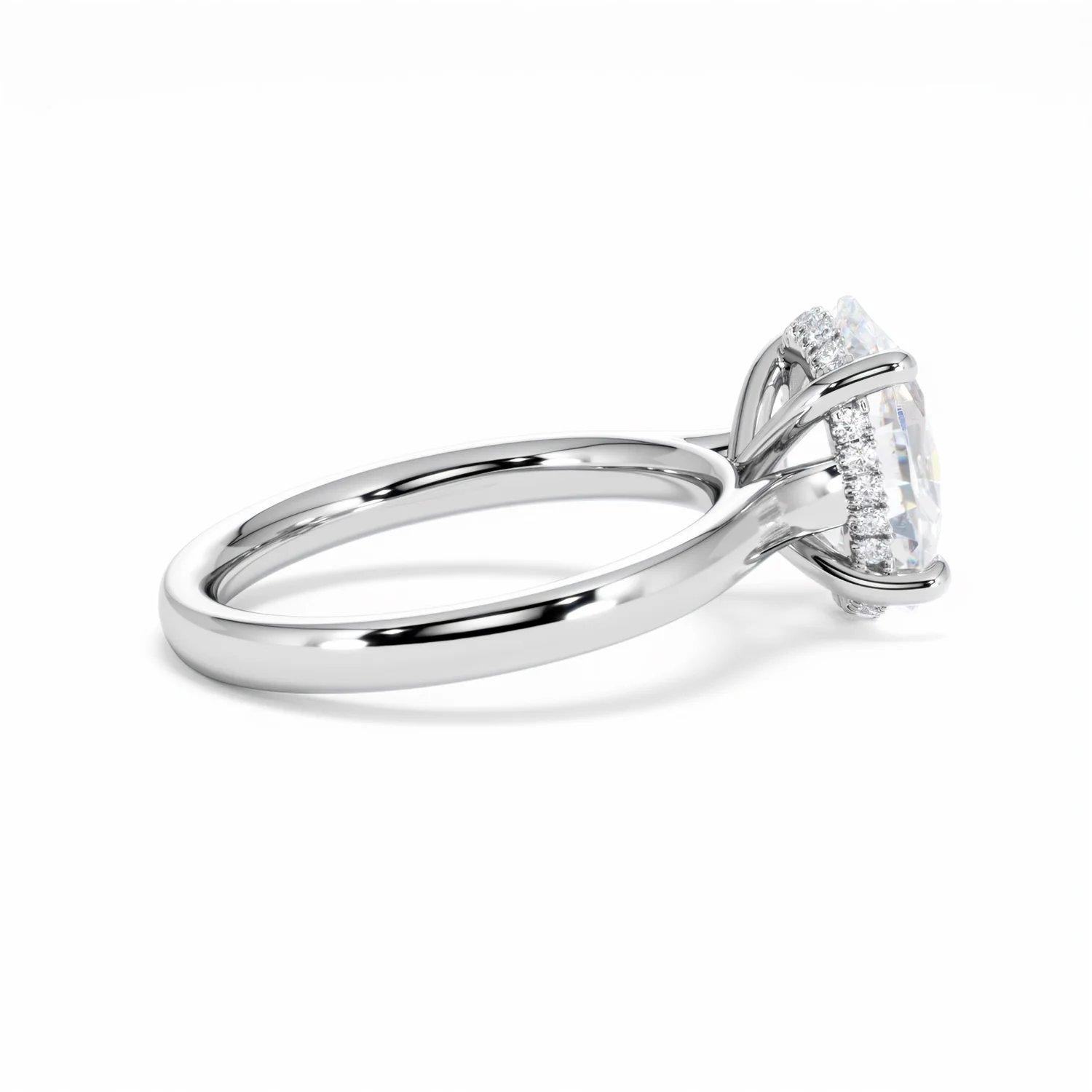 Amora Oval 3.00ct Hidden Halo Lab Diamond Engagement Ring G/VS1 Set in 18K White Gold - Image 33