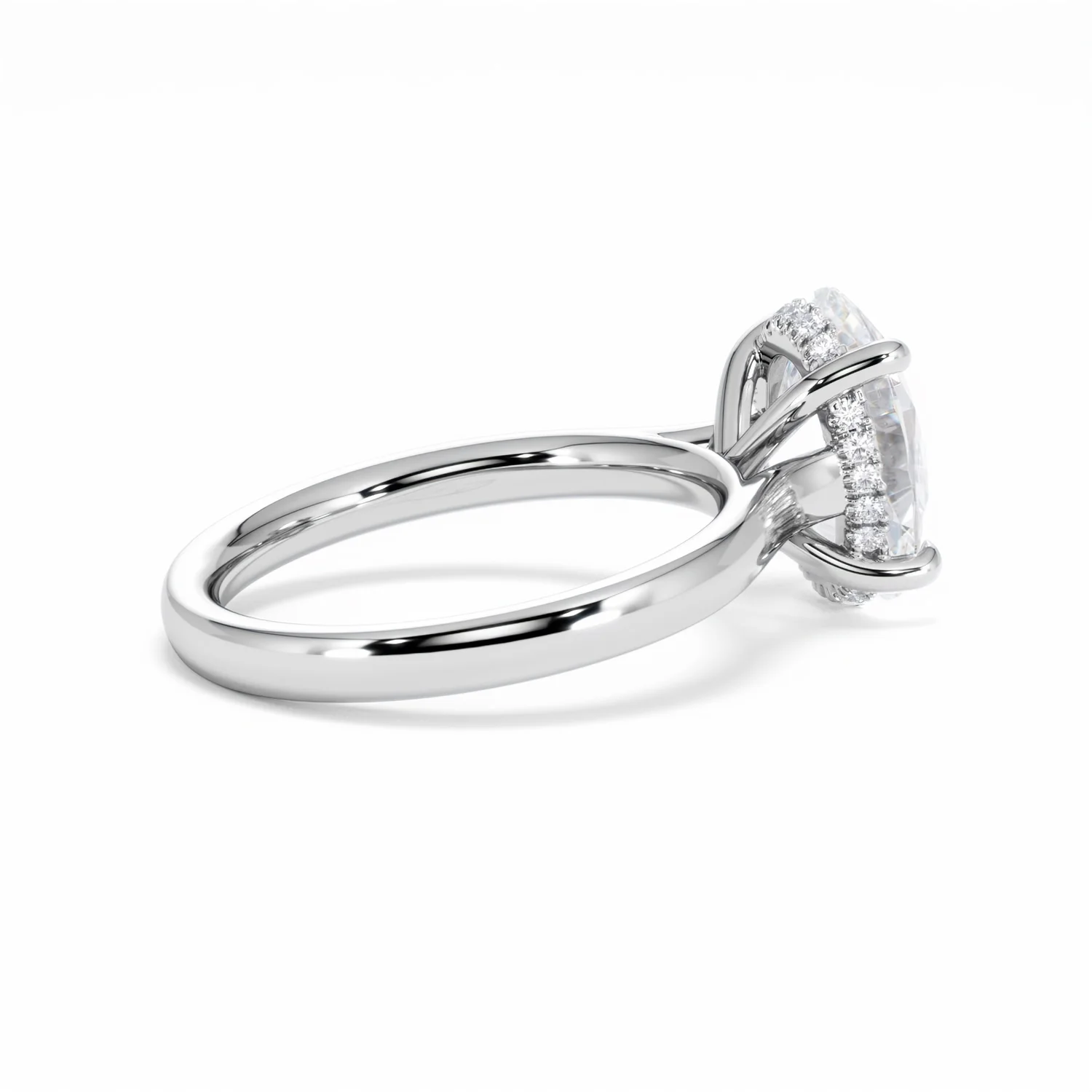 Amora Oval 3.00ct Hidden Halo Lab Diamond Engagement Ring G/VS1 Set in 18K White Gold - Image 35