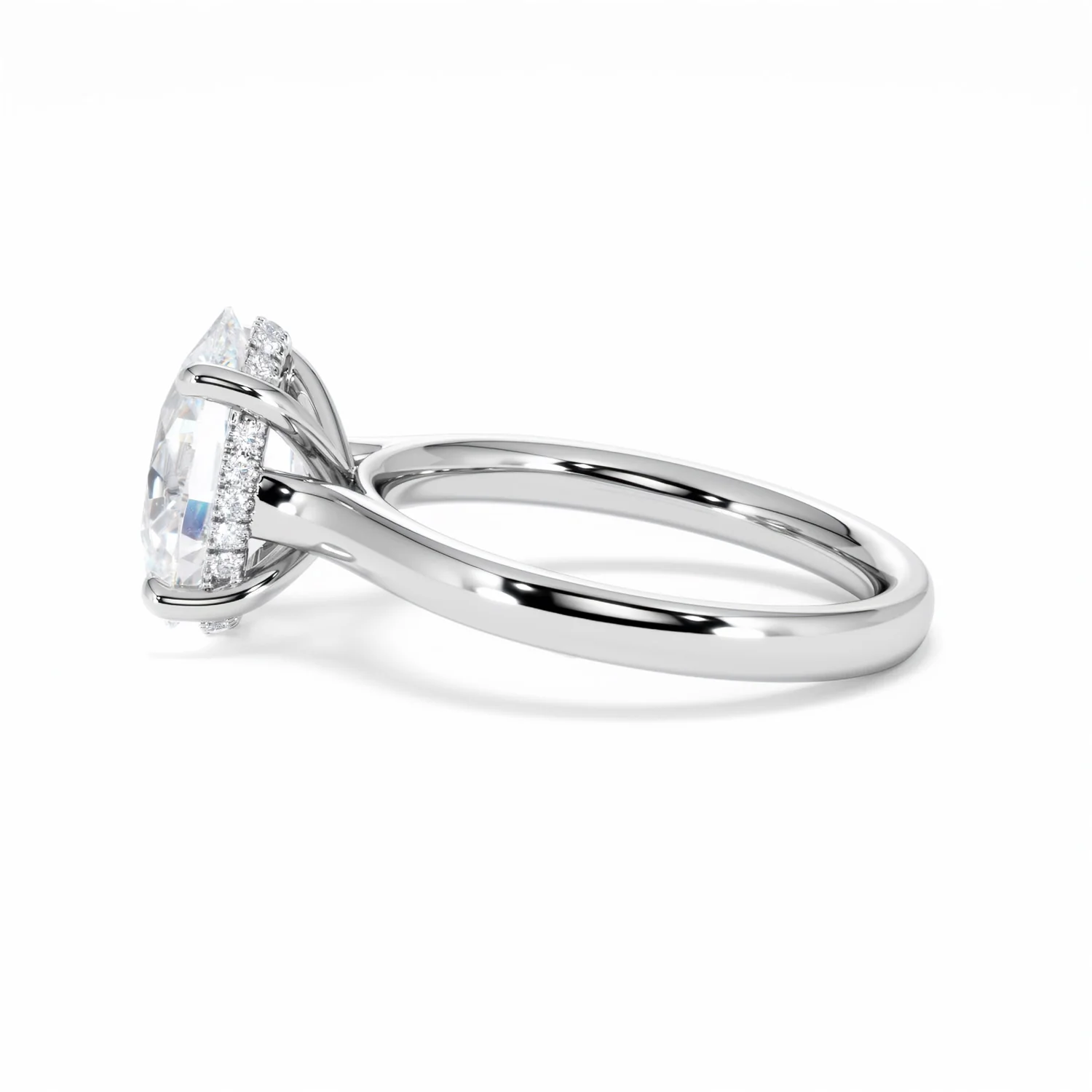 Amora Oval 3.00ct Hidden Halo Lab Diamond Engagement Ring G/VS1 Set in 18K White Gold - Image 69