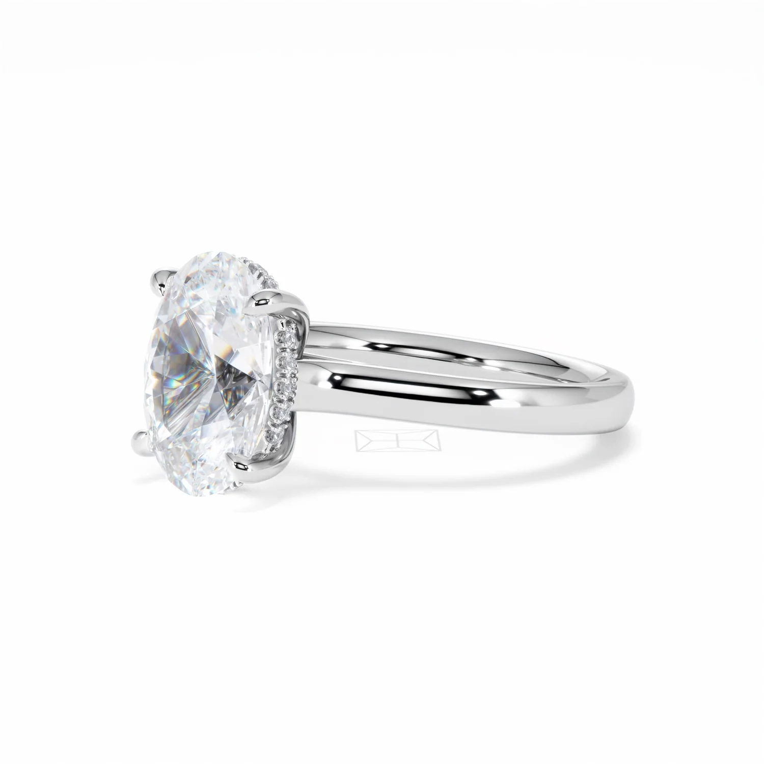 Amora Oval 3.00ct Hidden Halo Lab Diamond Engagement Ring G/VS1 Set in 18K White Gold - Image 80
