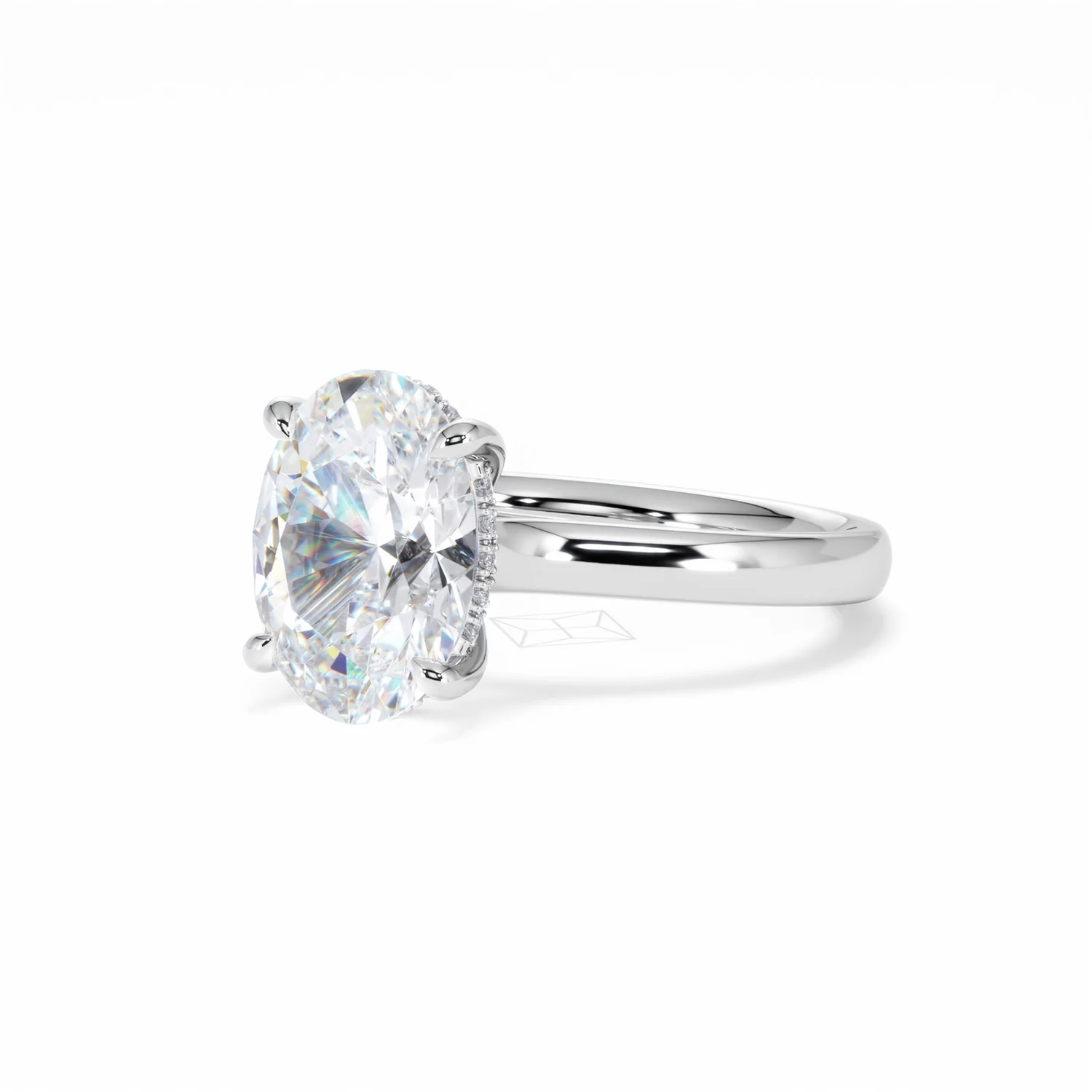 Amora Oval 3.00ct Hidden Halo Lab Diamond Engagement Ring G/VS1 Set in 18K White Gold - Image 83