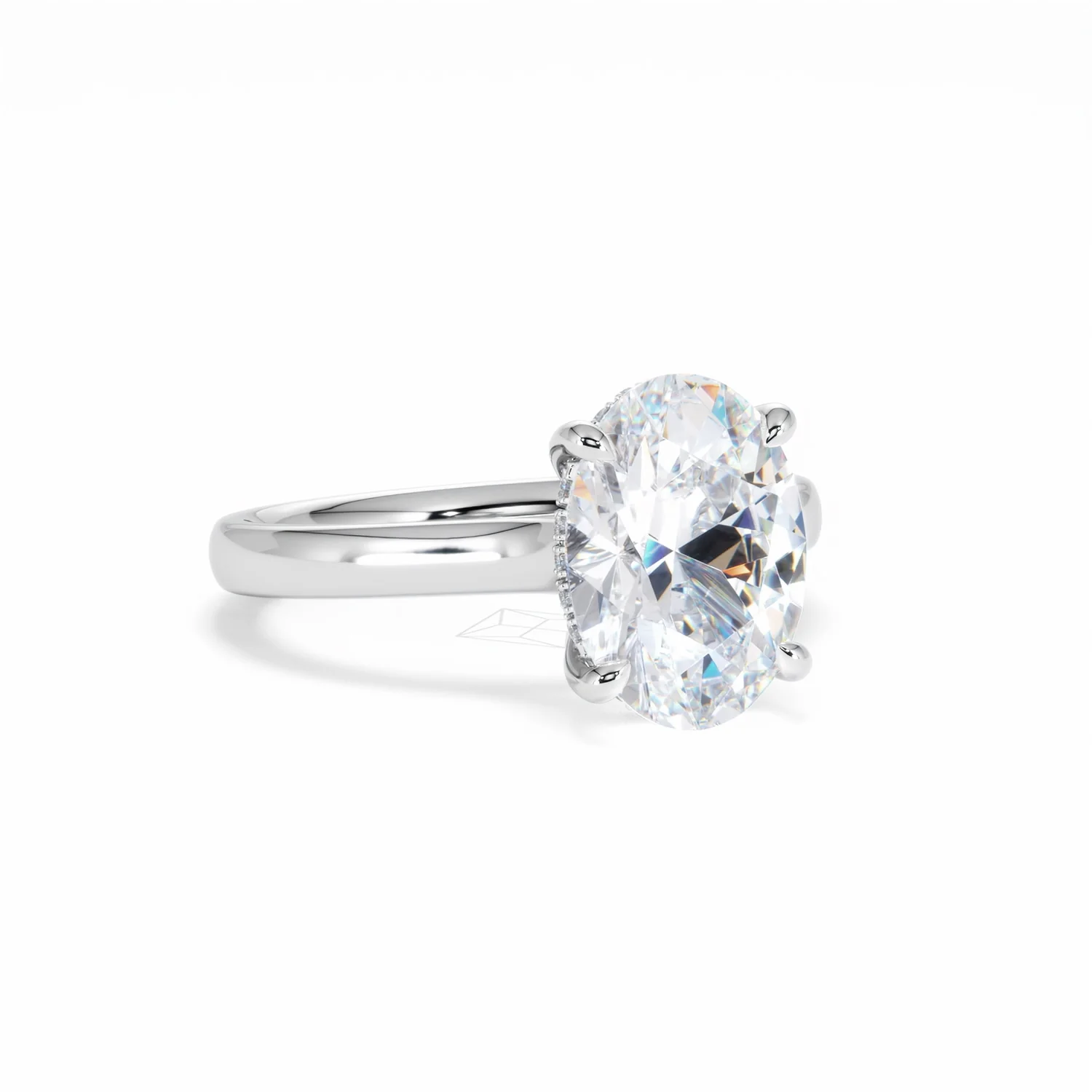 Amora Oval 3.00ct Hidden Halo Lab Diamond Engagement Ring G/VS1 Set in Platinum - Image 15