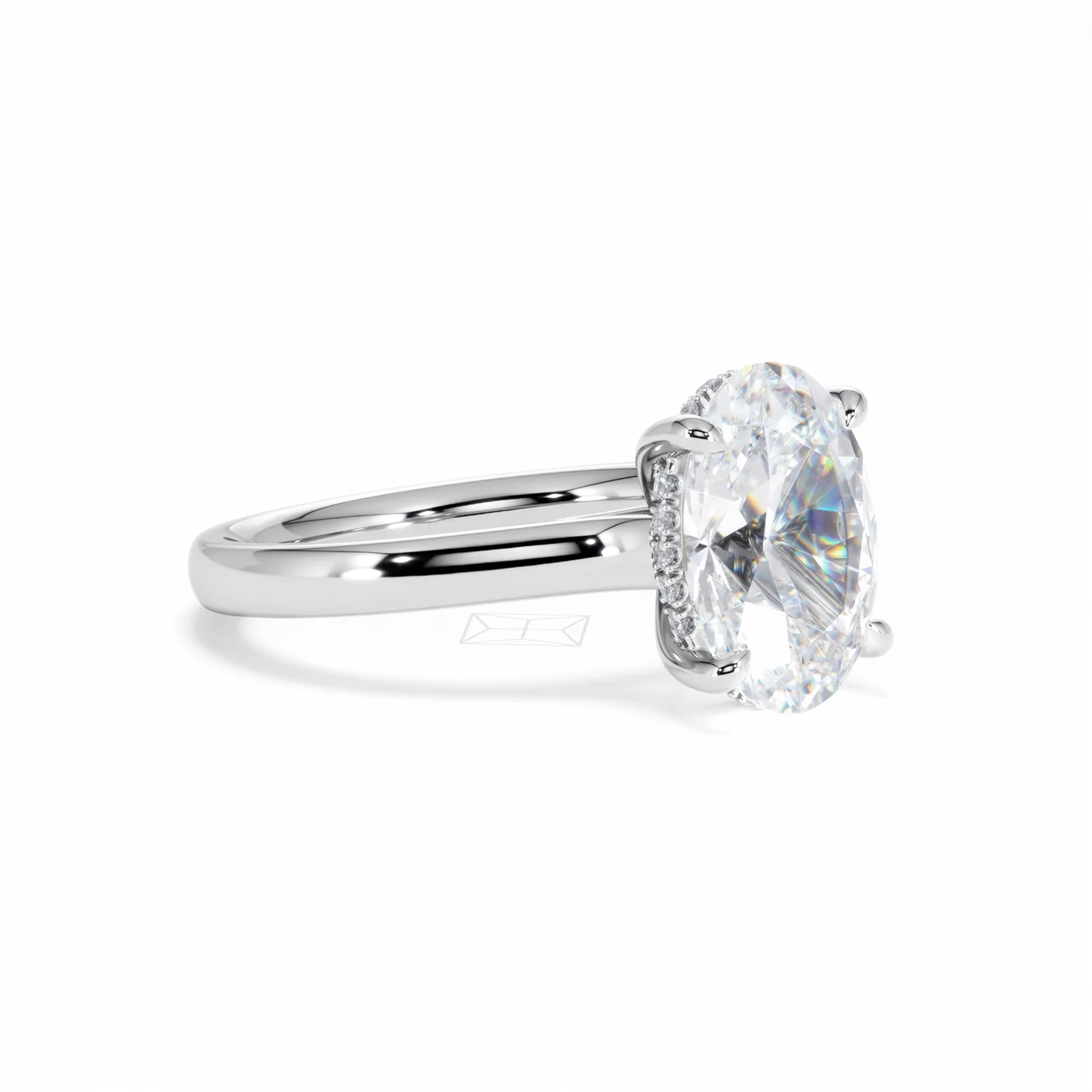 Amora Oval 3.00ct Hidden Halo Lab Diamond Engagement Ring G/VS1 Set in Platinum - Image 19