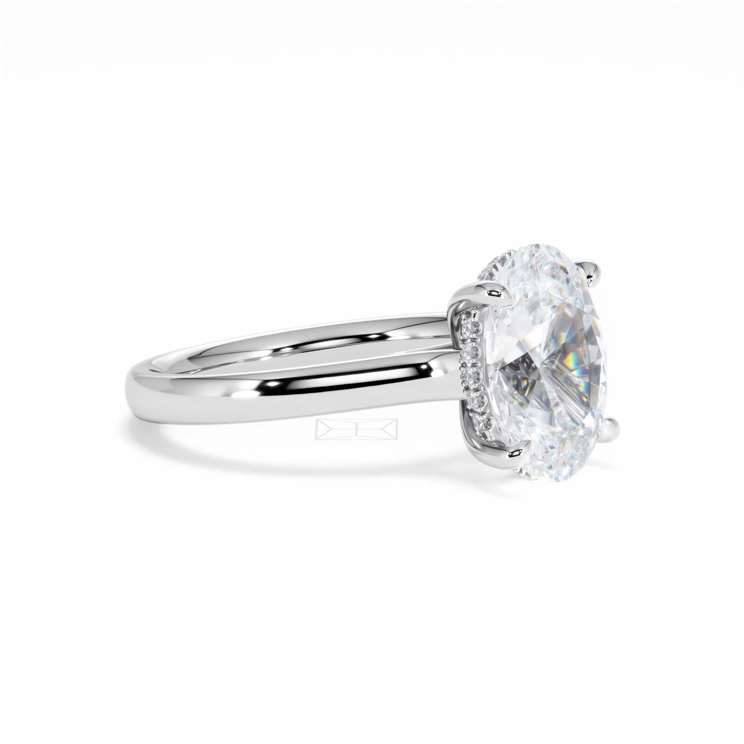 Amora Oval 3.00ct Hidden Halo Lab Diamond Engagement Ring G/VS1 Set in Platinum - Image 20