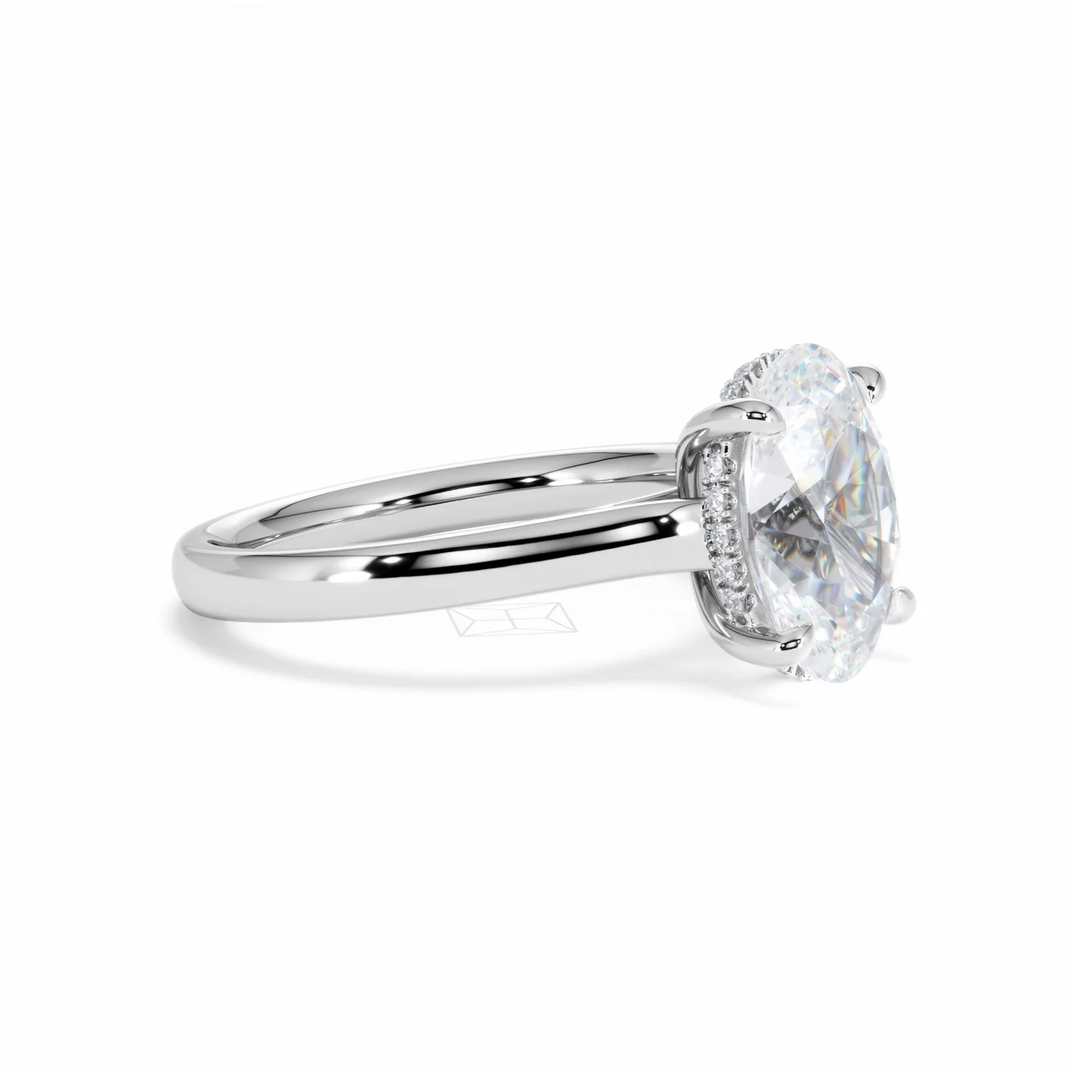 Amora Oval 3.00ct Hidden Halo Lab Diamond Engagement Ring G/VS1 Set in Platinum - Image 22