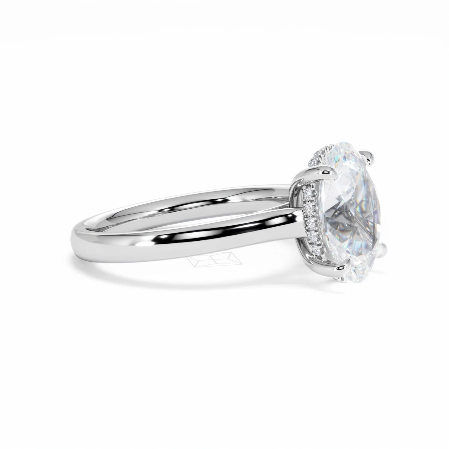 Amora Oval 3.00ct Hidden Halo Lab Diamond Engagement Ring G/VS1 Set in Platinum - Image 23