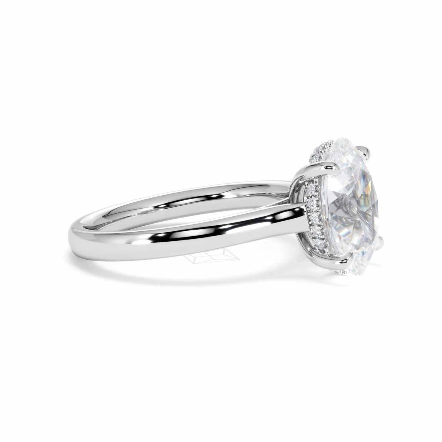 Amora Oval 3.00ct Hidden Halo Lab Diamond Engagement Ring G/VS1 Set in Platinum - Image 24