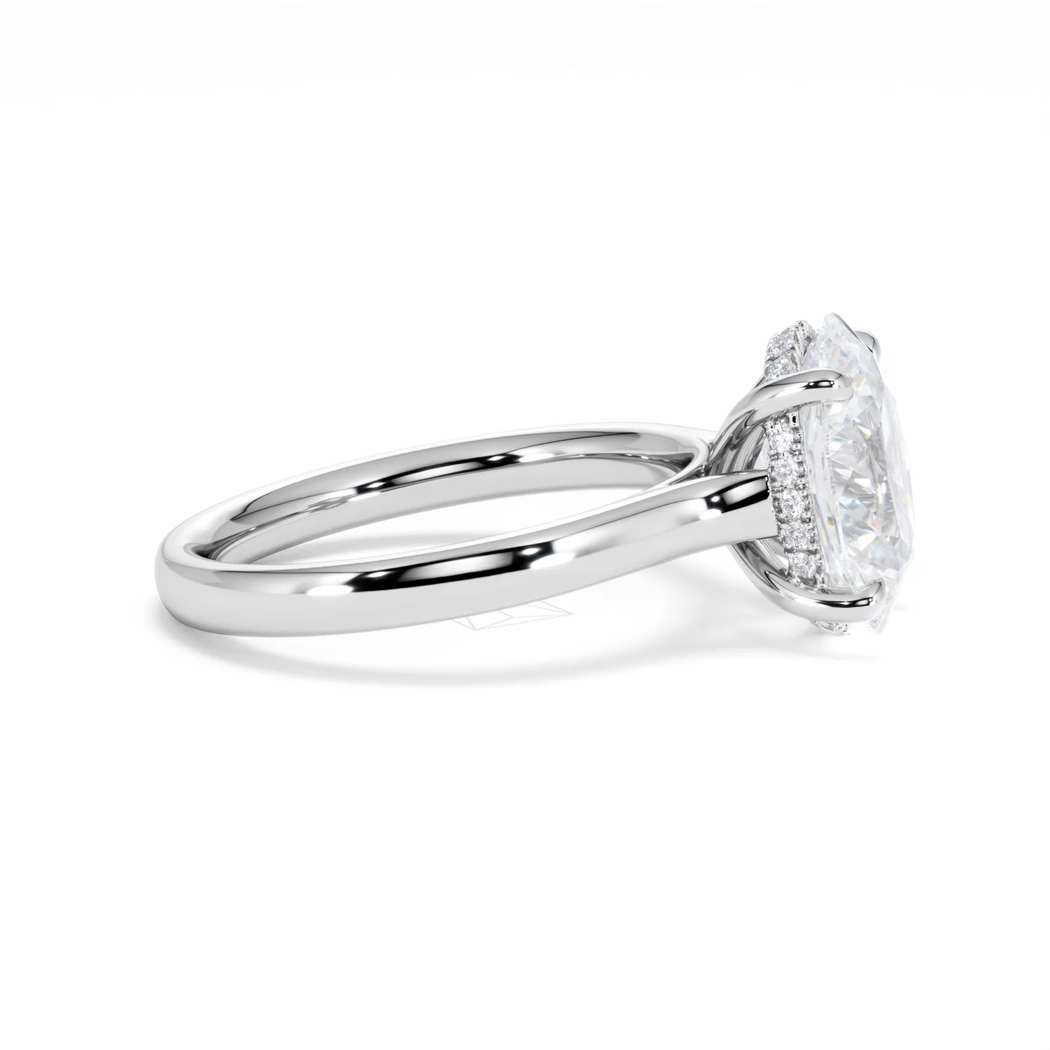 Amora Oval 3.00ct Hidden Halo Lab Diamond Engagement Ring G/VS1 Set in Platinum - Image 27