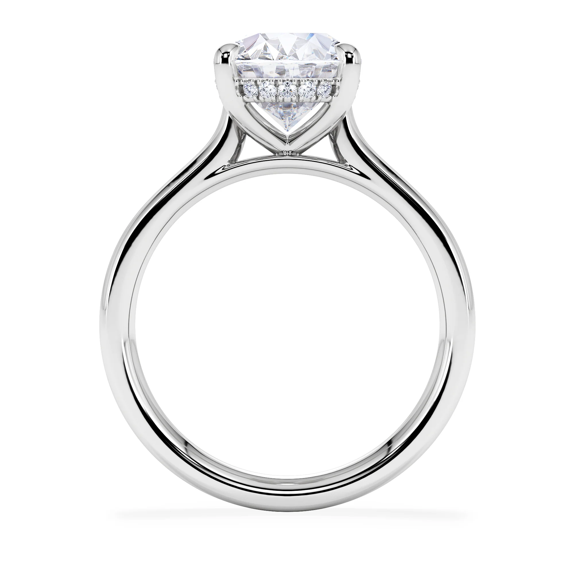 Amora Oval 3.00ct Hidden Halo Lab Diamond Engagement Ring G/VS1 Set in Platinum - Image 3