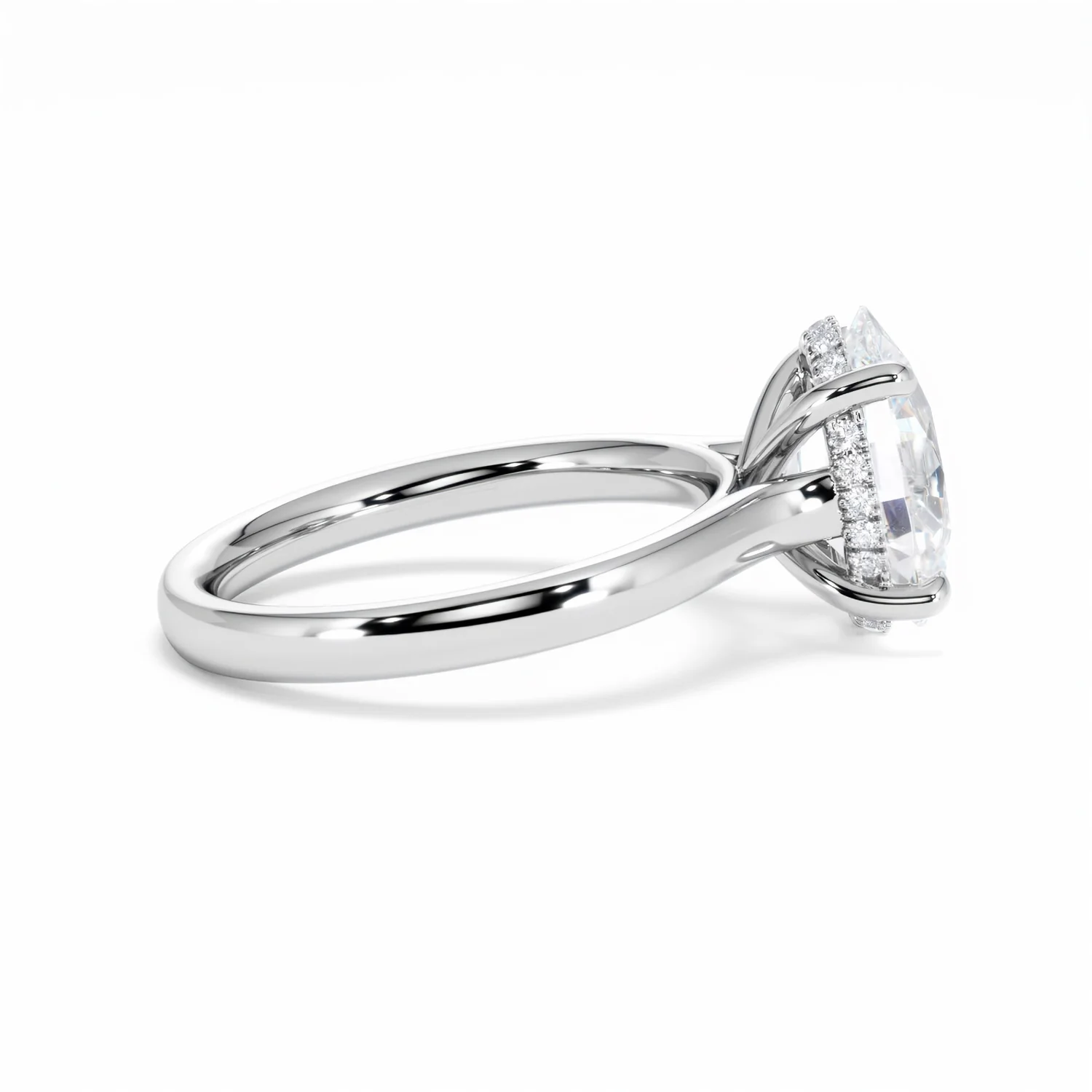 Amora Oval 3.00ct Hidden Halo Lab Diamond Engagement Ring G/VS1 Set in Platinum - Image 31