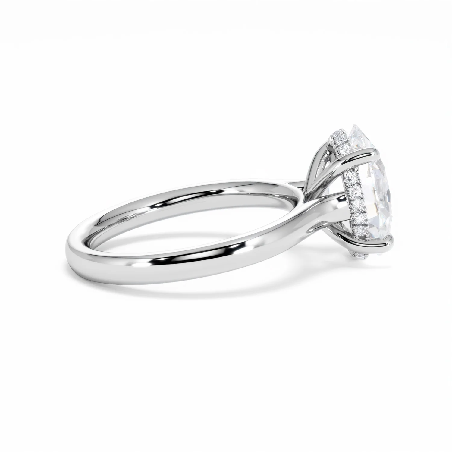 Amora Oval 3.00ct Hidden Halo Lab Diamond Engagement Ring G/VS1 Set in Platinum - Image 32