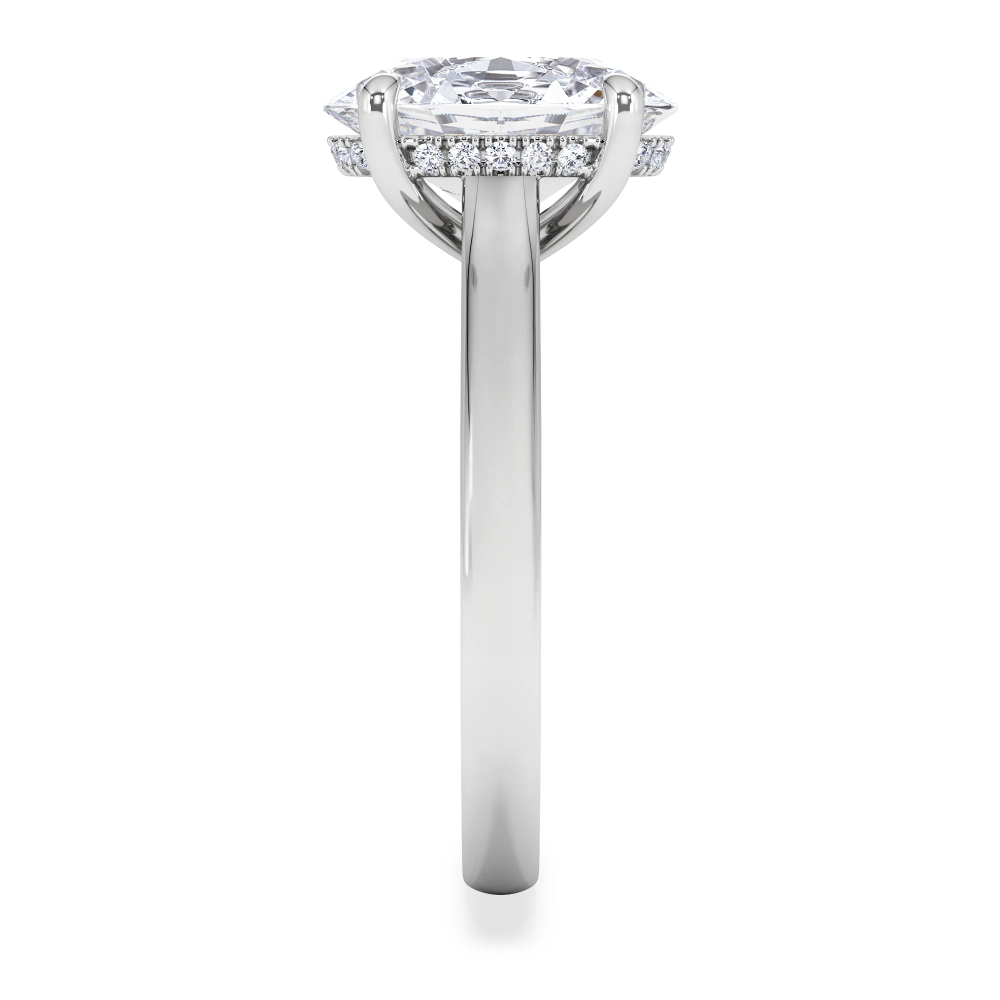 Amora Oval 3.00ct Hidden Halo Lab Diamond Engagement Ring G/VS1 Set in Platinum - Image 4