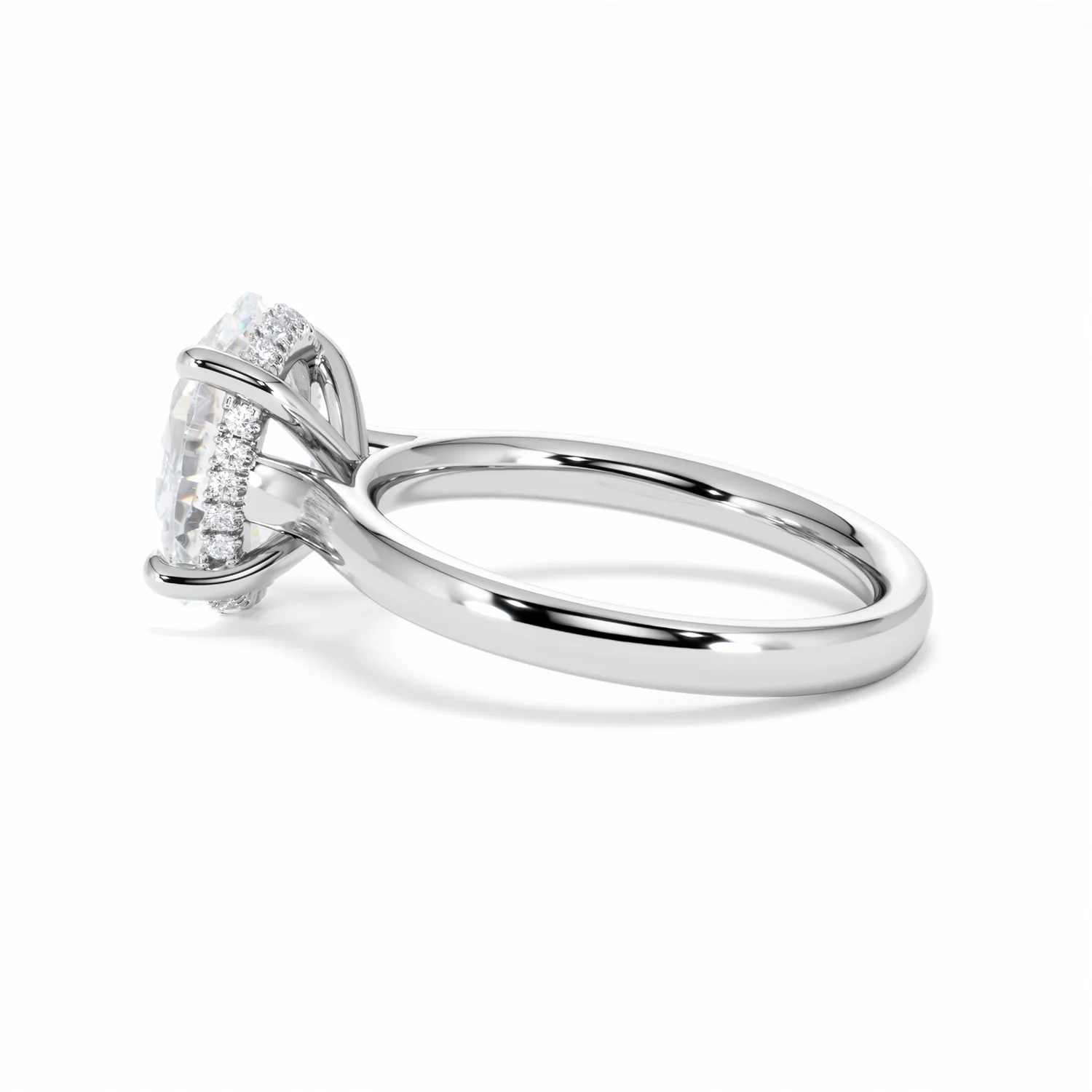 Amora Oval 3.00ct Hidden Halo Lab Diamond Engagement Ring G/VS1 Set in Platinum - Image 66