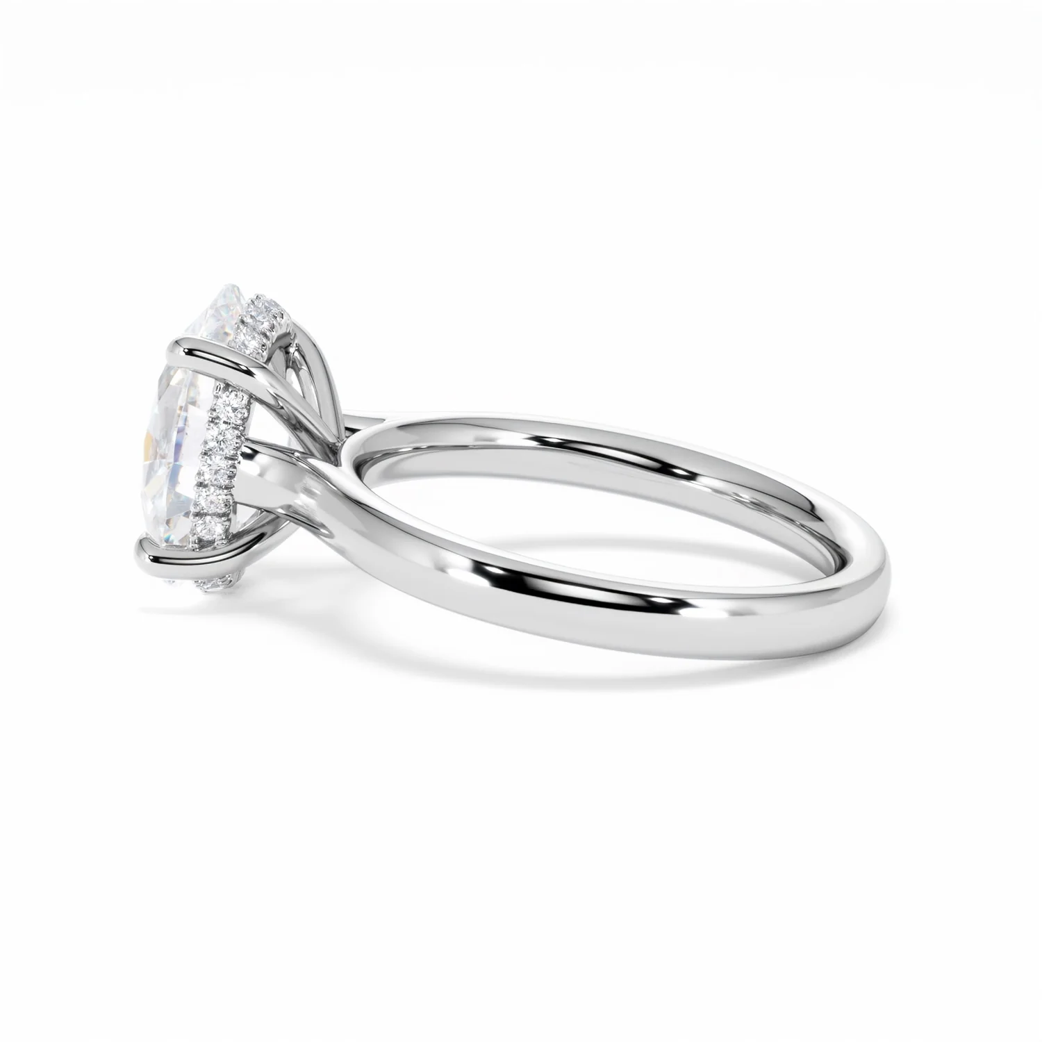 Amora Oval 3.00ct Hidden Halo Lab Diamond Engagement Ring G/VS1 Set in Platinum - Image 67