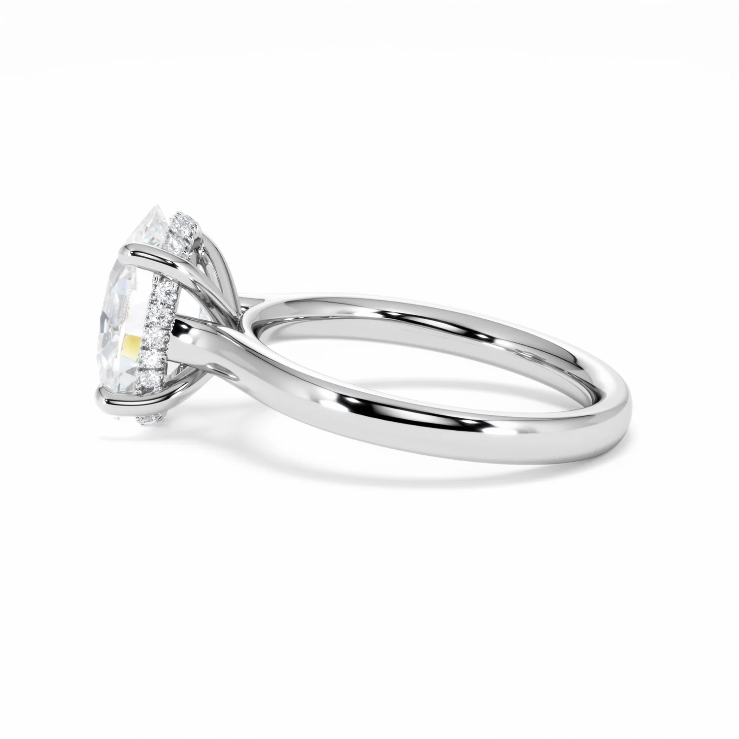 Amora Oval 3.00ct Hidden Halo Lab Diamond Engagement Ring G/VS1 Set in Platinum - Image 68