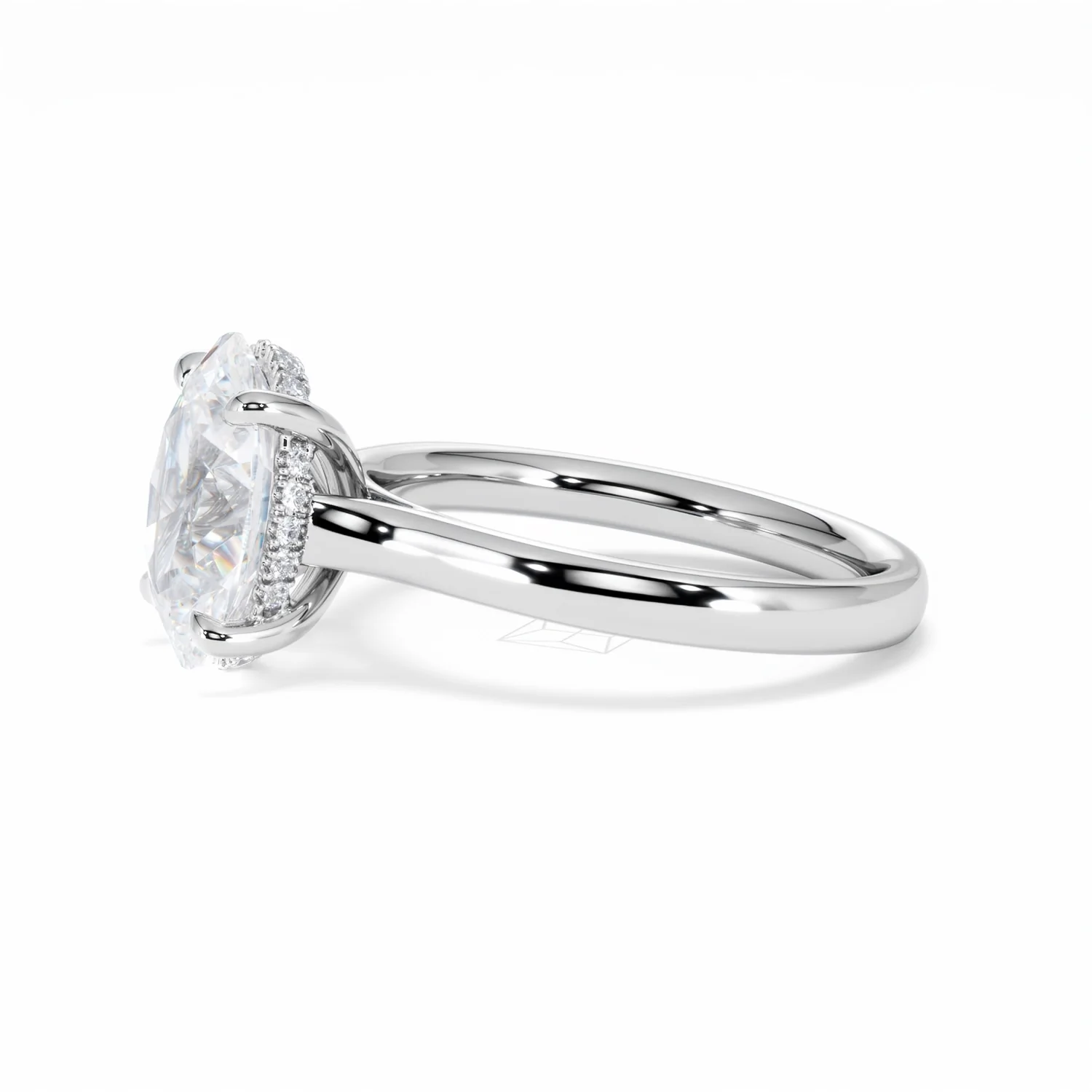Amora Oval 3.00ct Hidden Halo Lab Diamond Engagement Ring G/VS1 Set in Platinum - Image 74